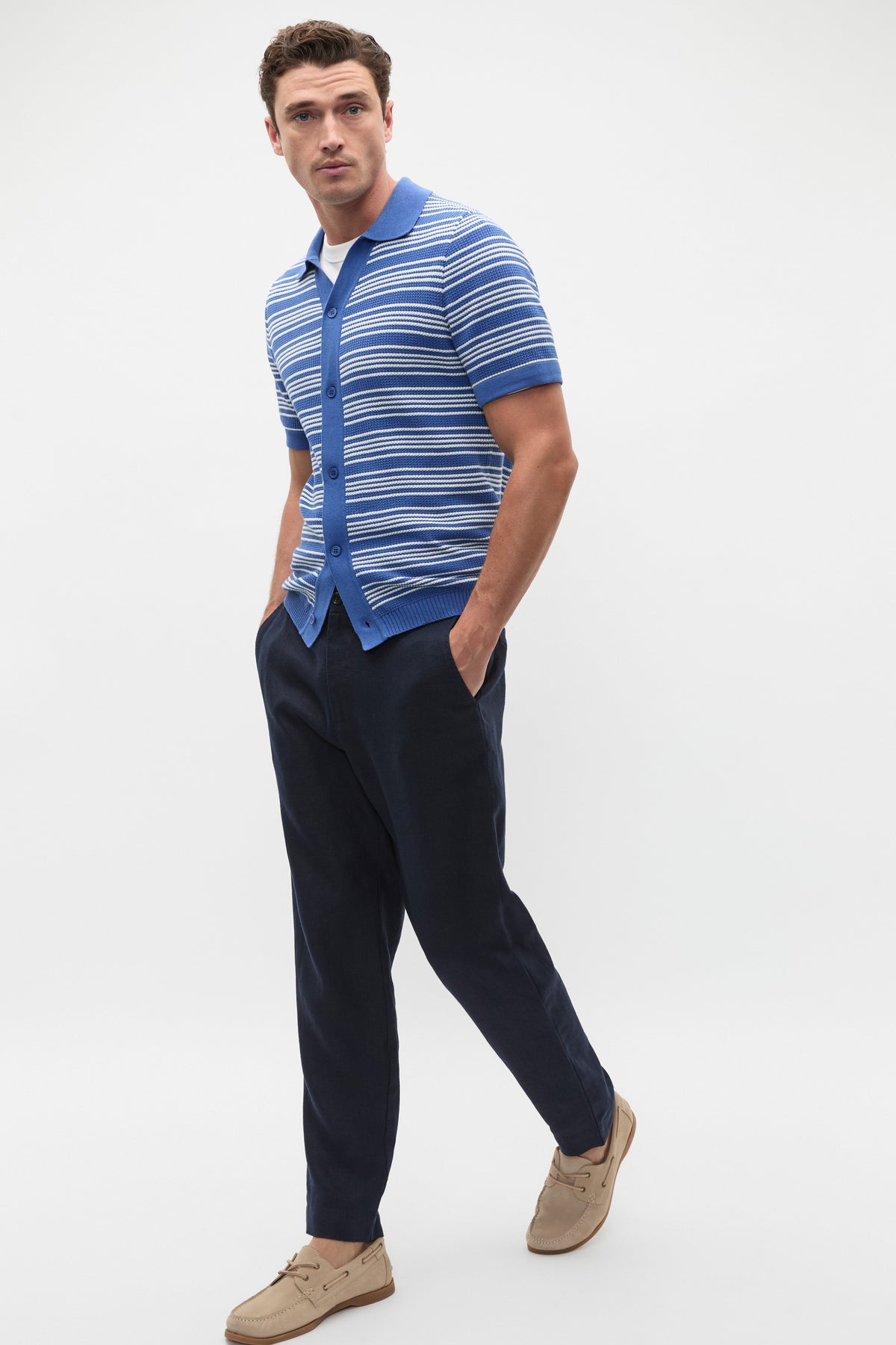 Jacquard Stripe Knit Shirt