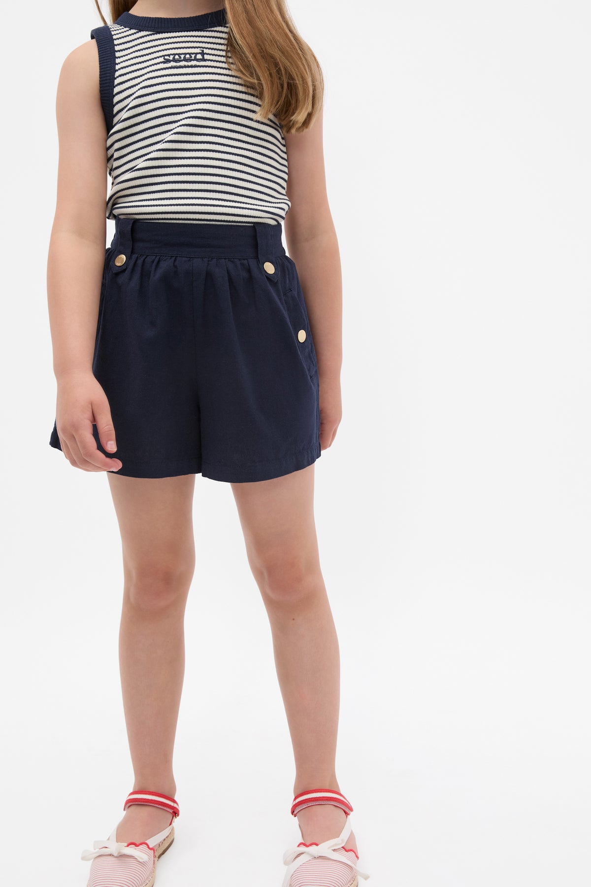 Flat Front Button Short