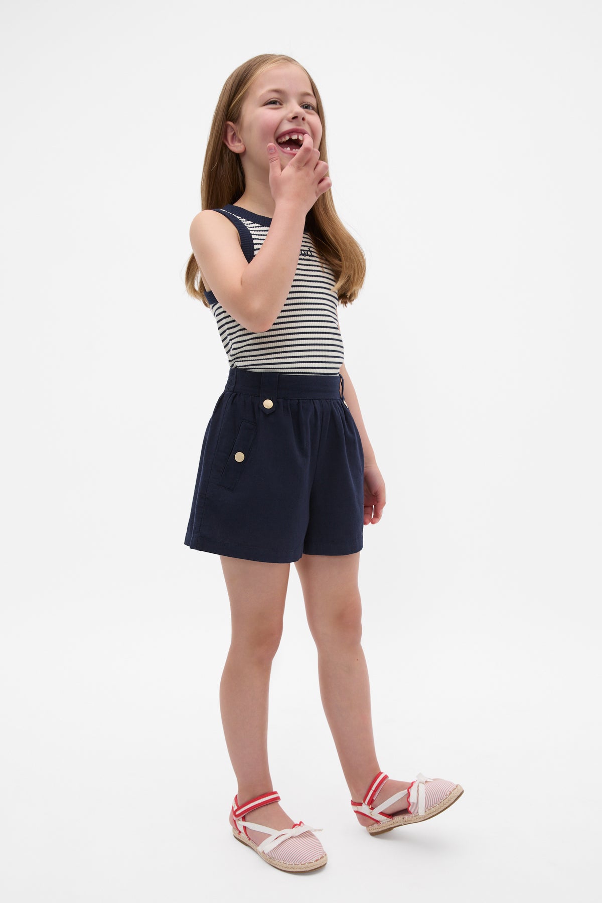 Flat Front Button Short