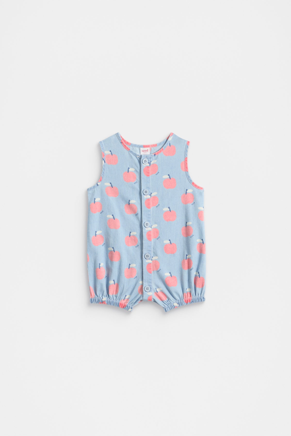 Chambray Apple Romper