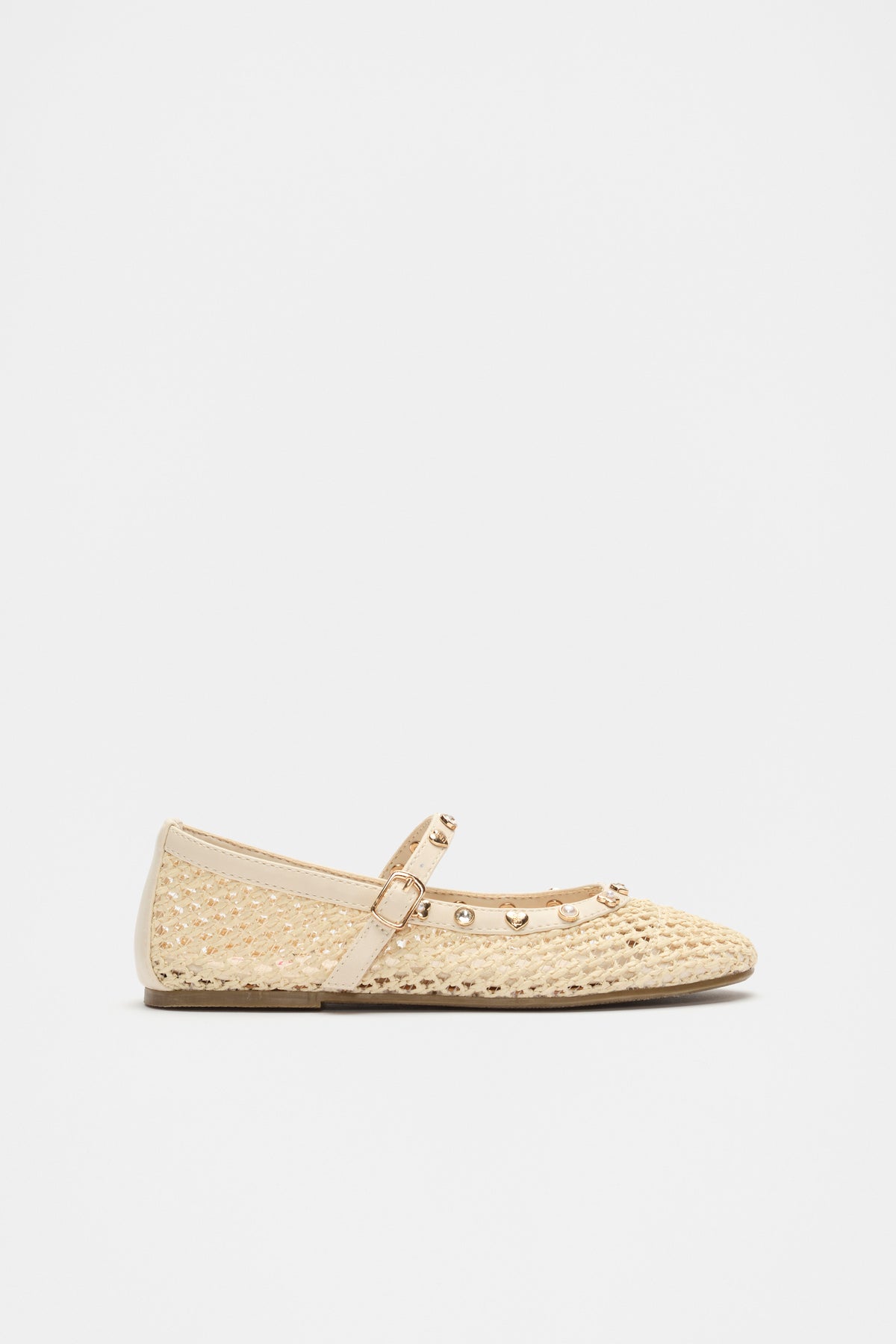 Stud Detail Woven Ballet