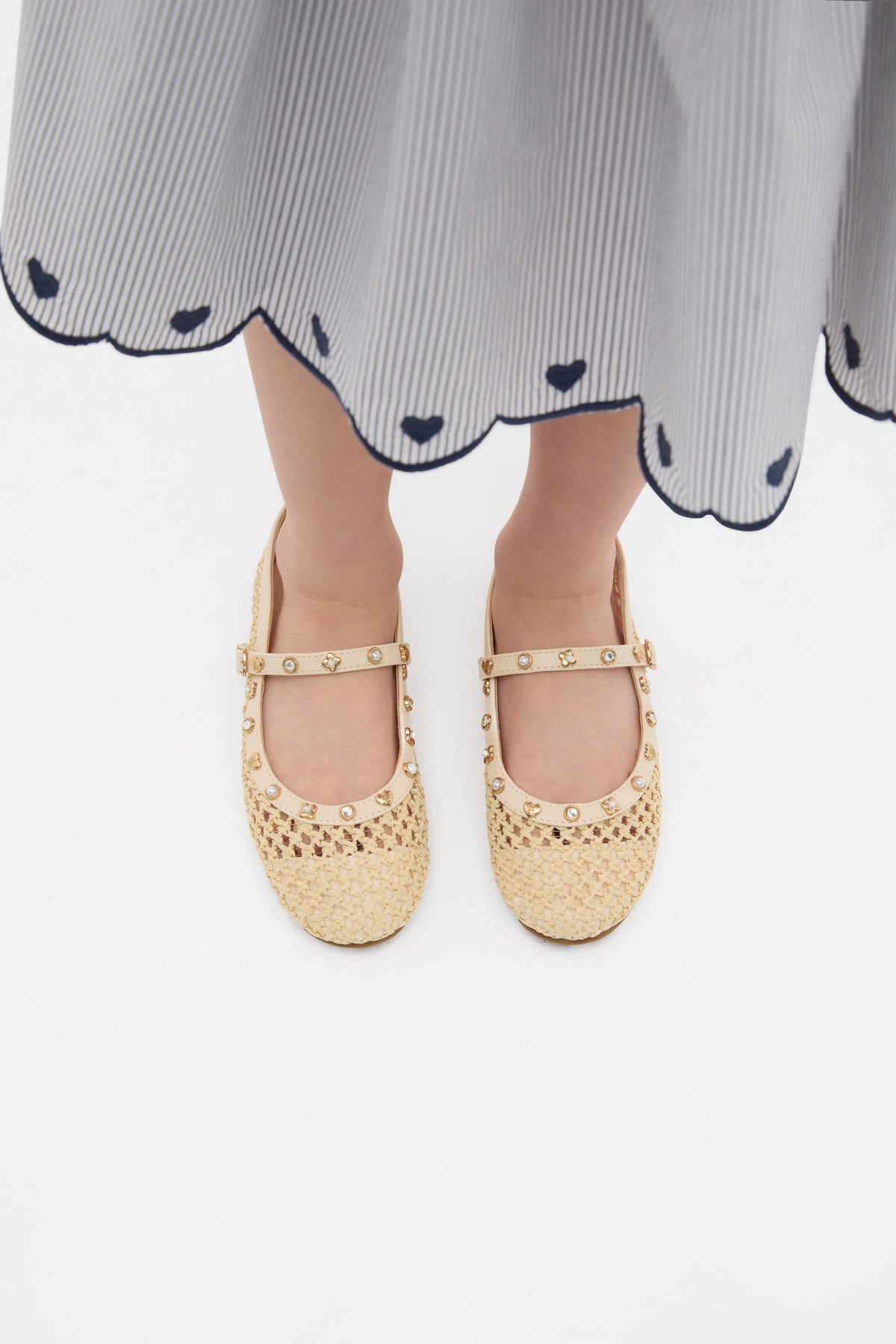 Stud Detail Woven Ballet