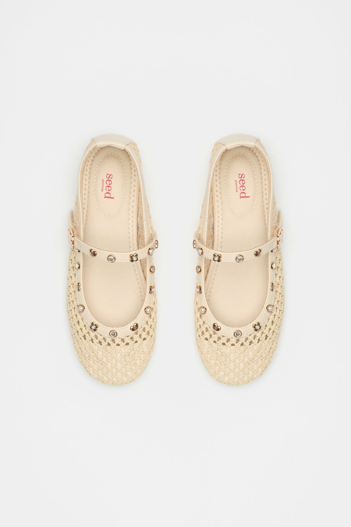 Stud Detail Woven Ballet