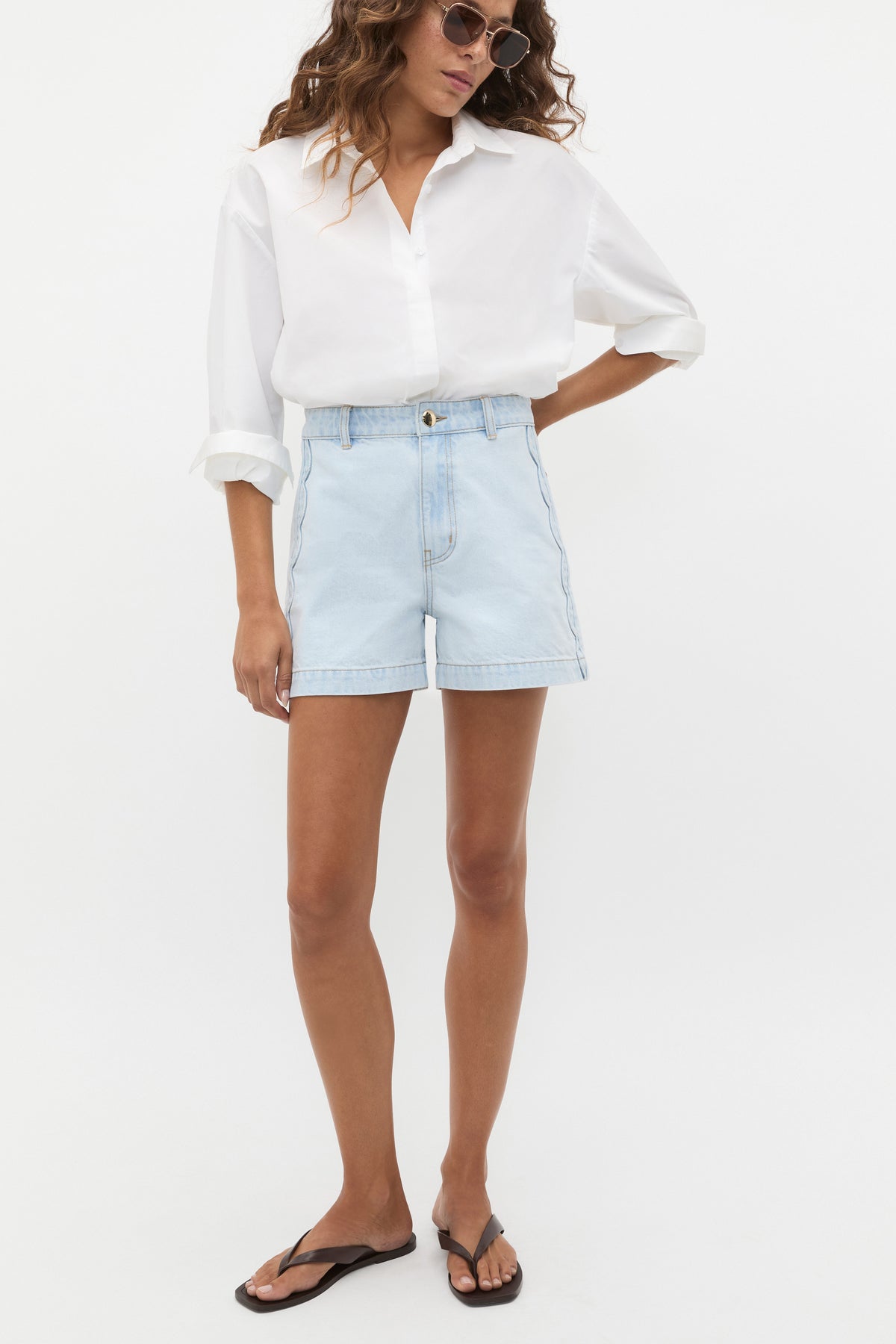 Denim Scallop Short