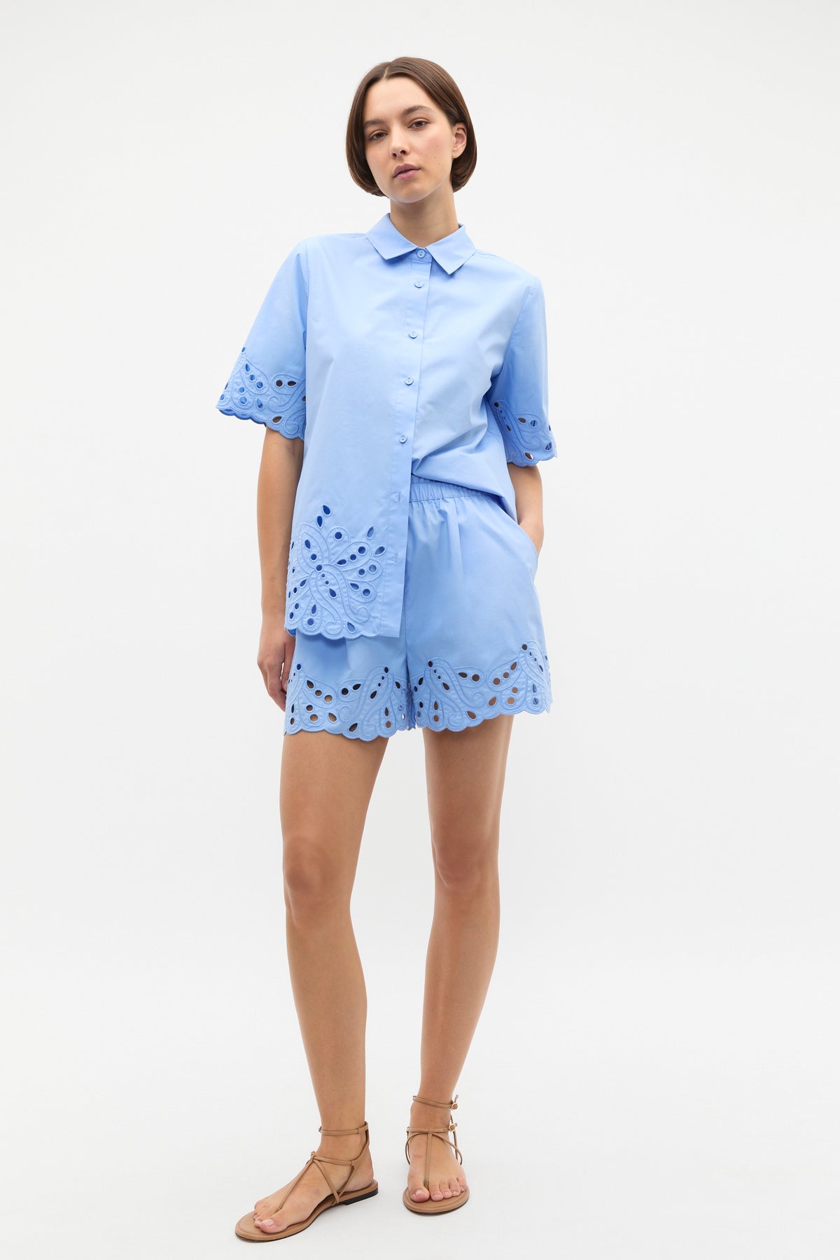Poplin Broderie Short