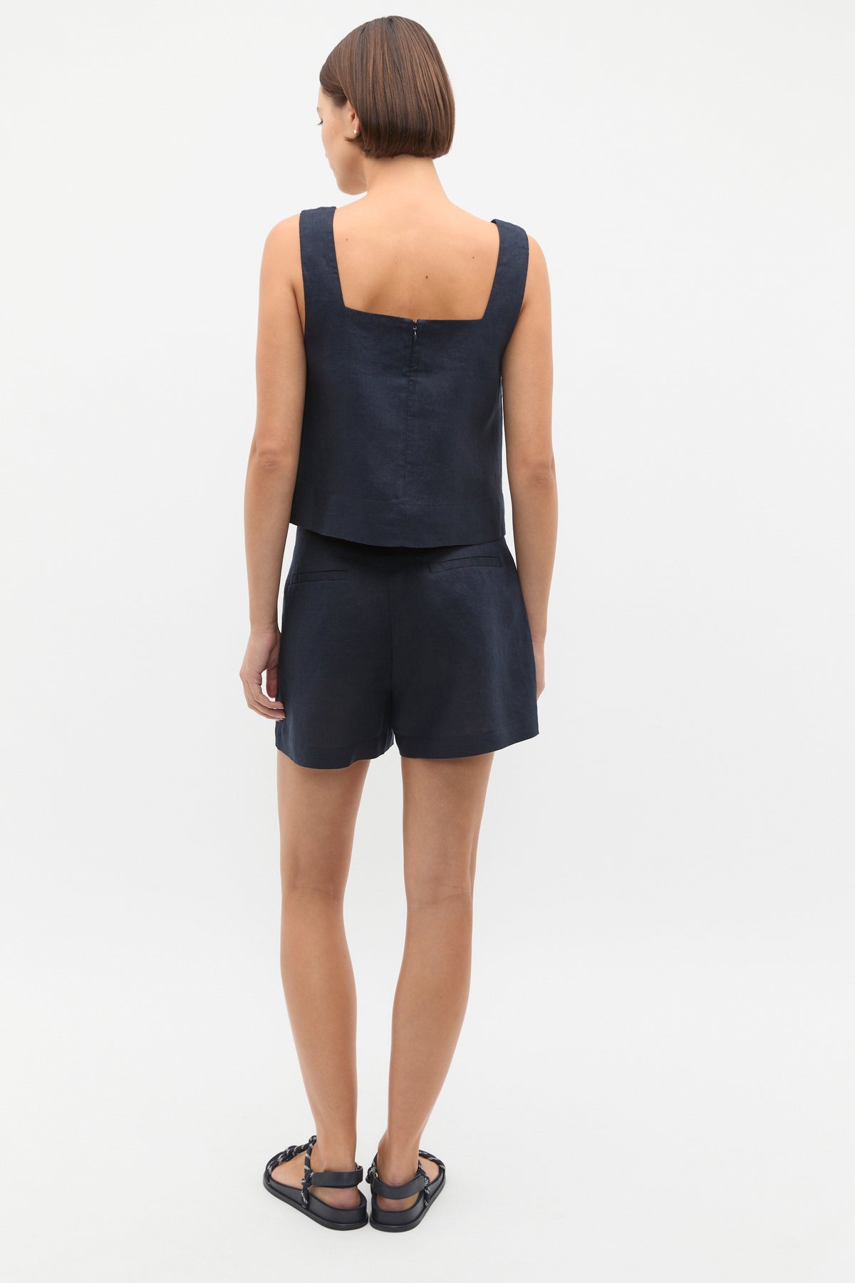 Square Neck Linen Shell Top