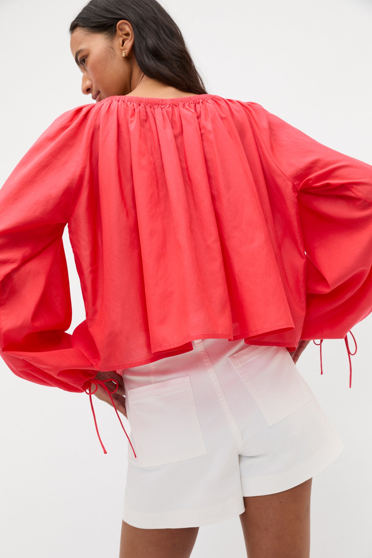 Voile Scoop Neck Blouse