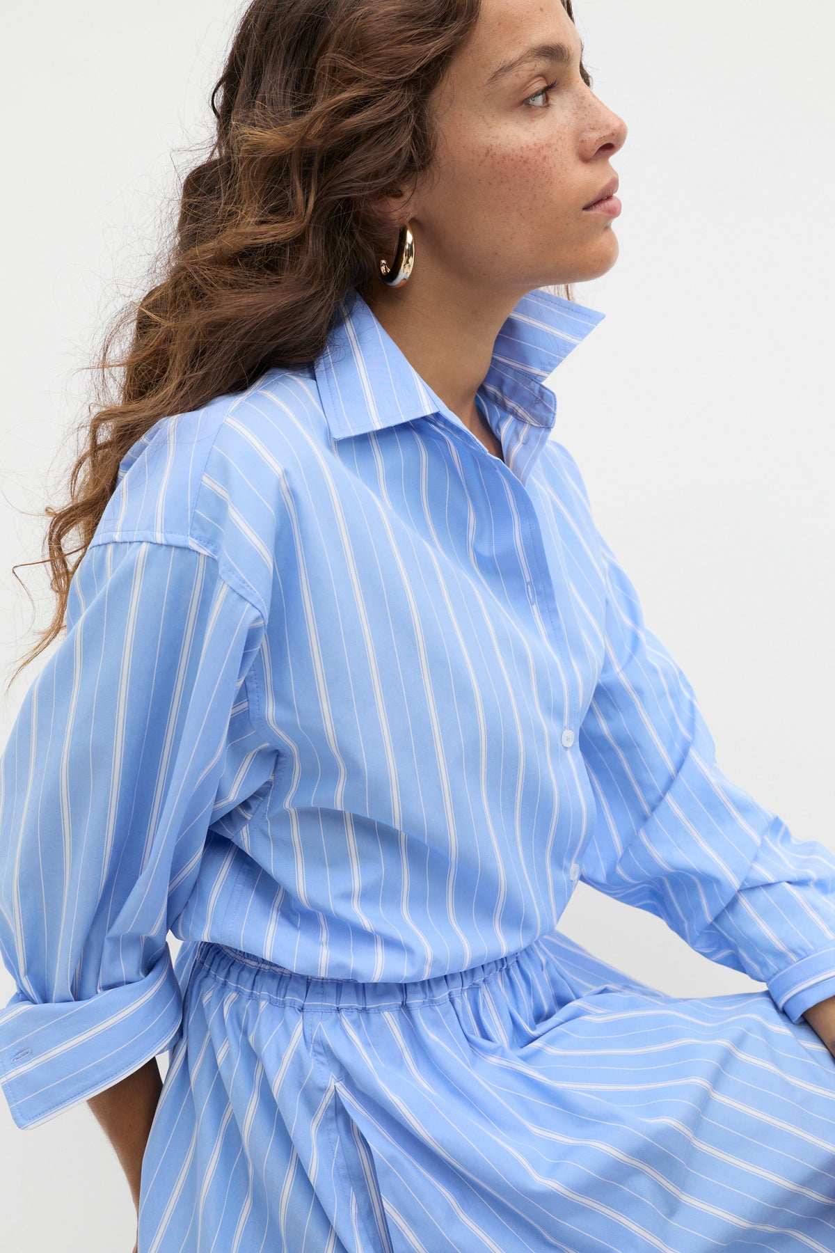 Poplin Variegated Stripe Shirt