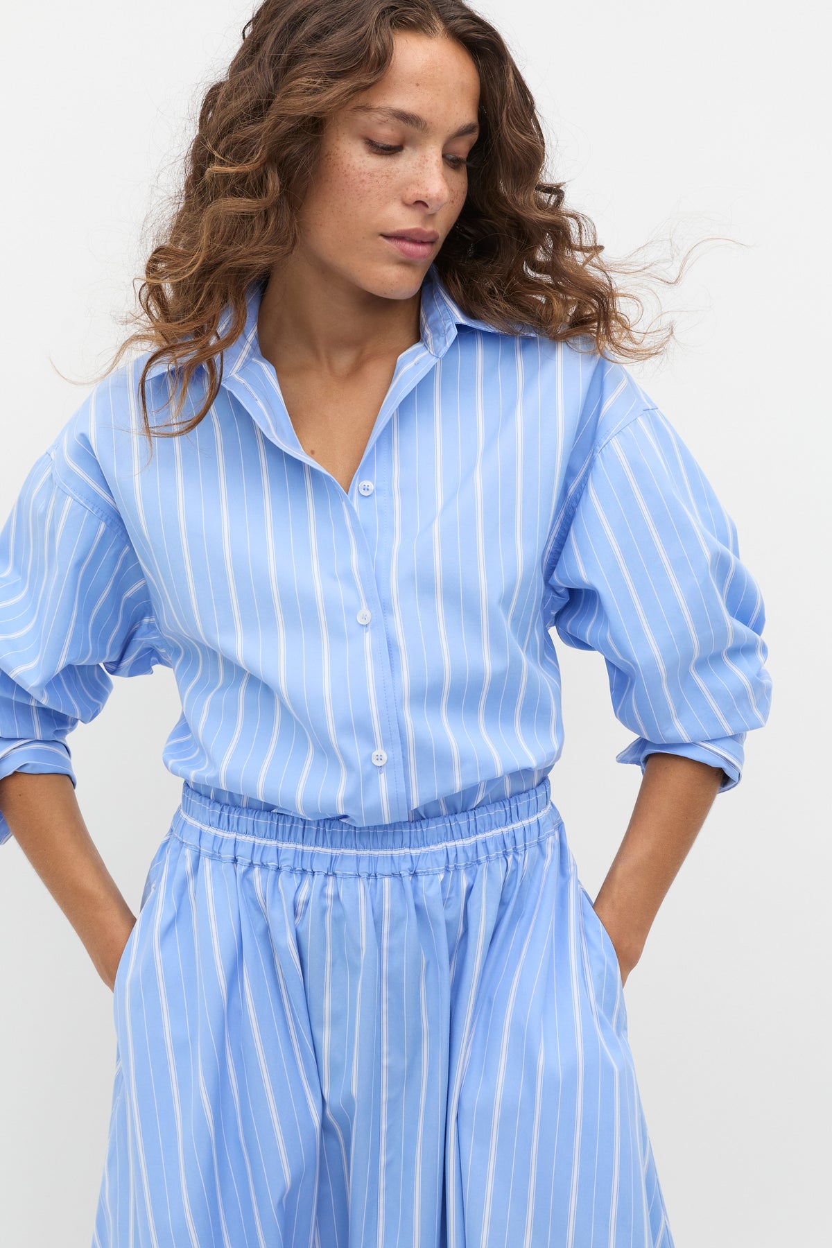 Poplin Variegated Stripe Shirt