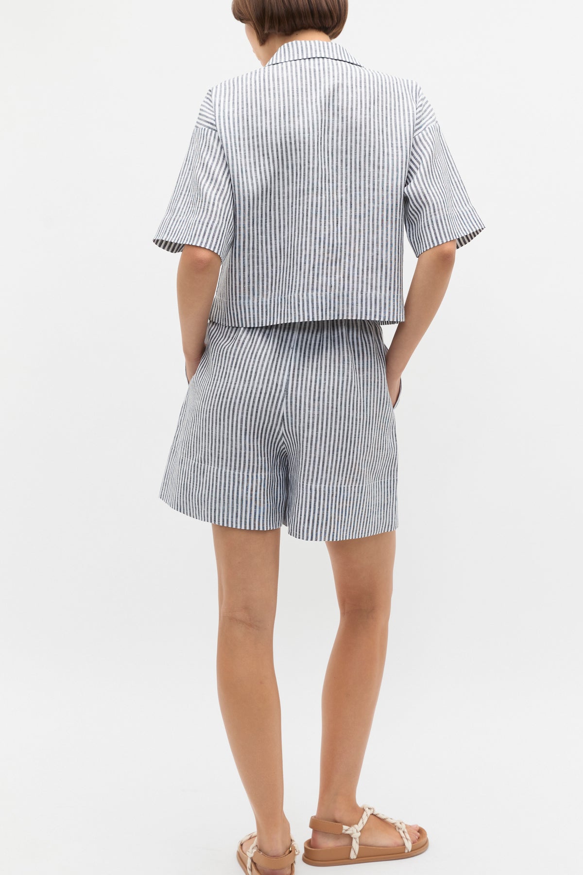 Linen Stripe Boxy Shirt
