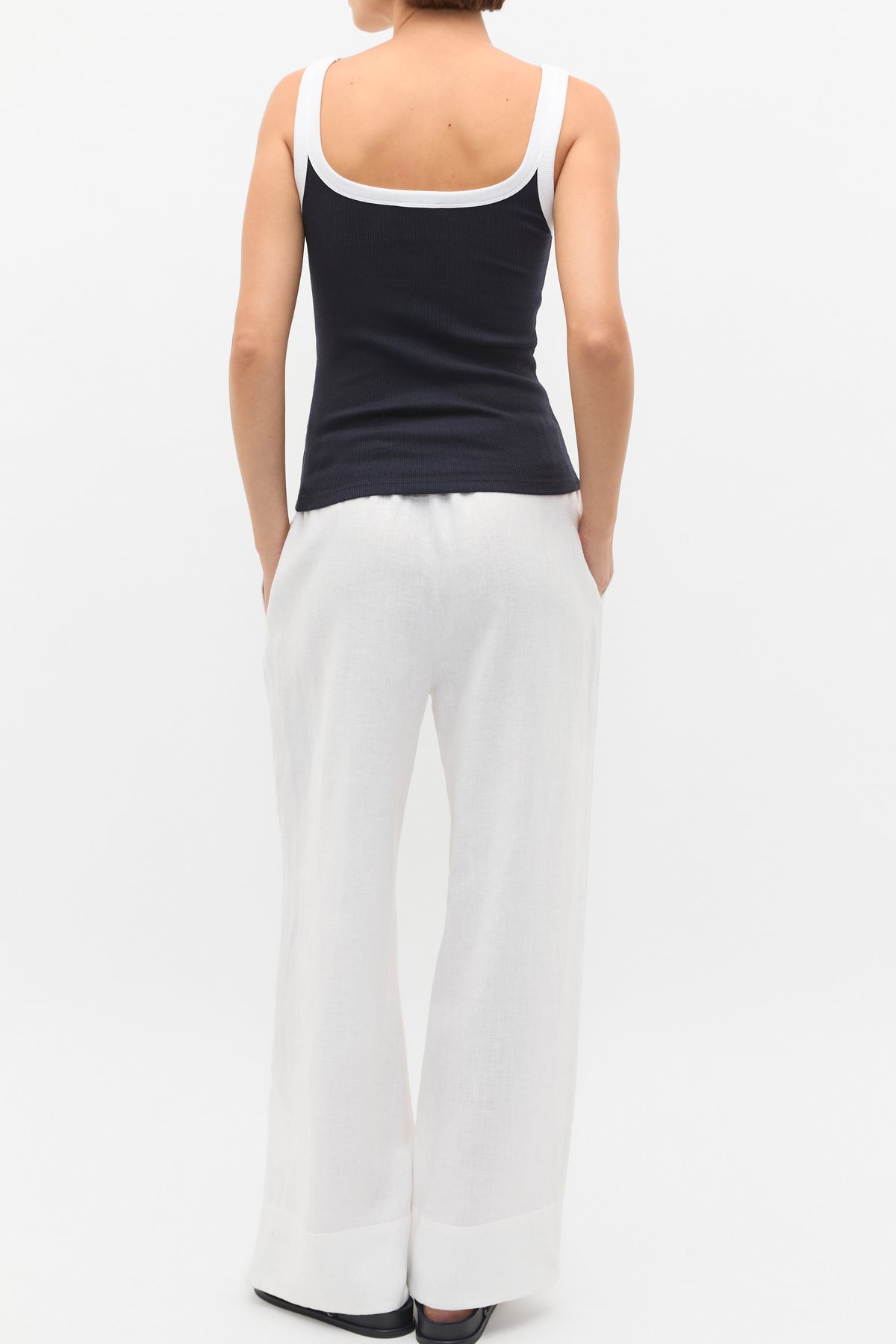 Contrast Bind Rib Tank