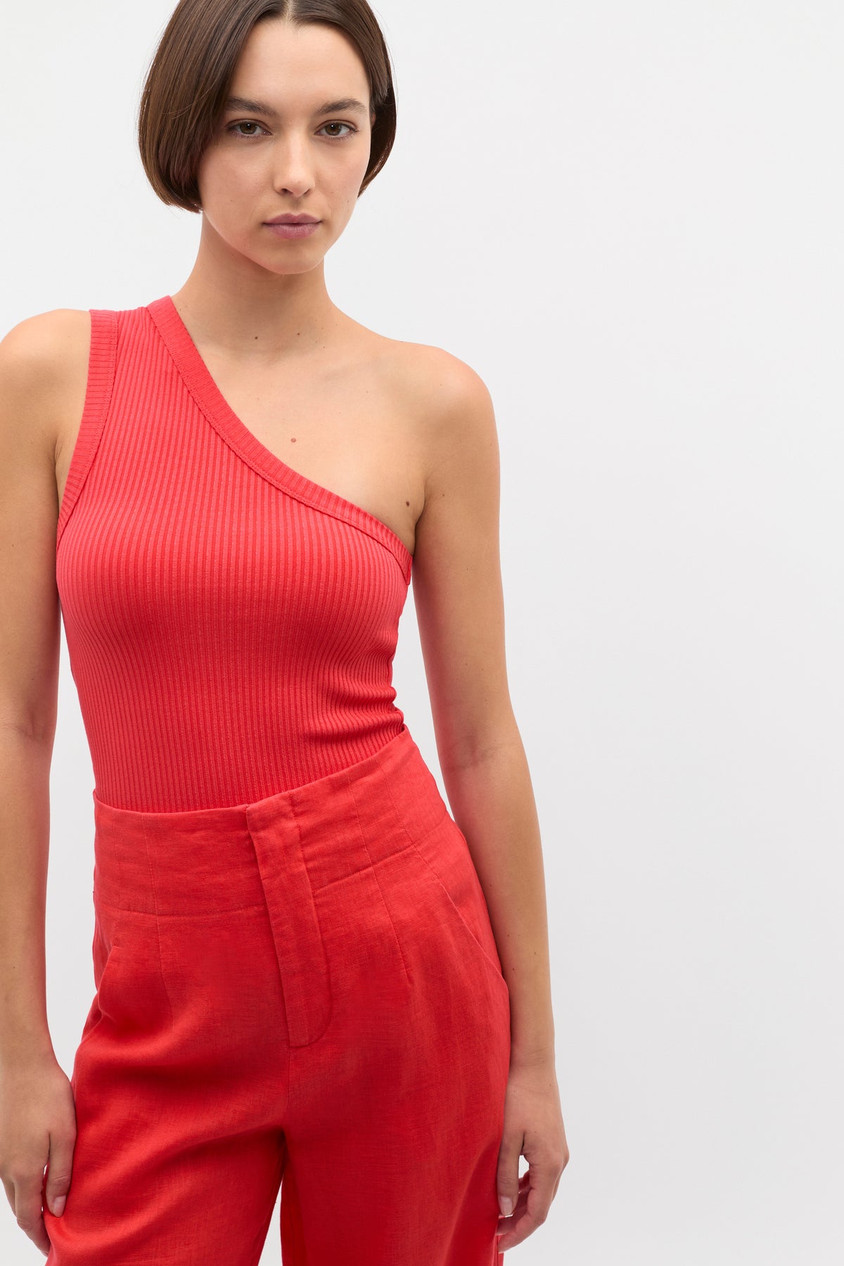 Rib One Shoulder Tank