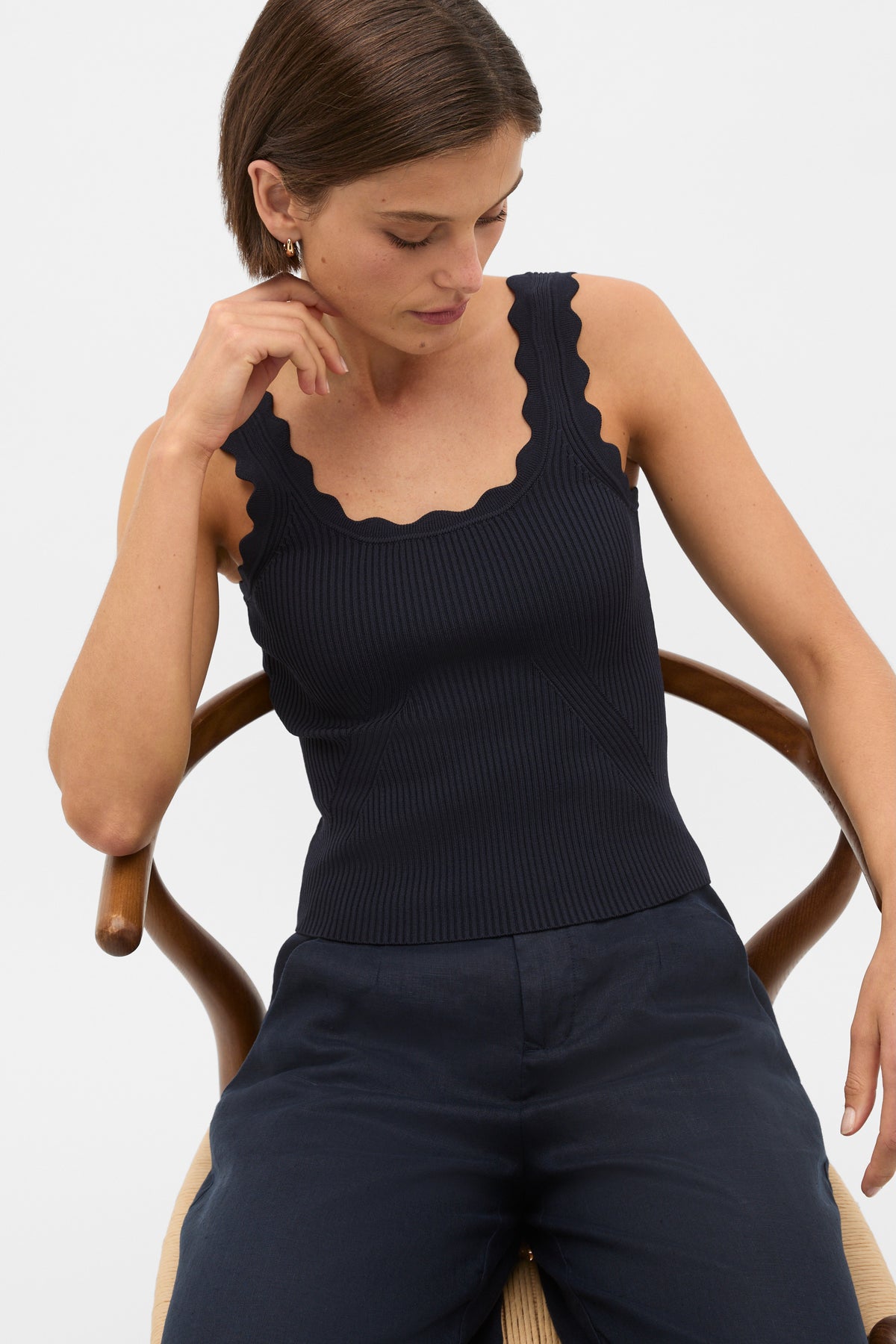 Scallop Knit Top