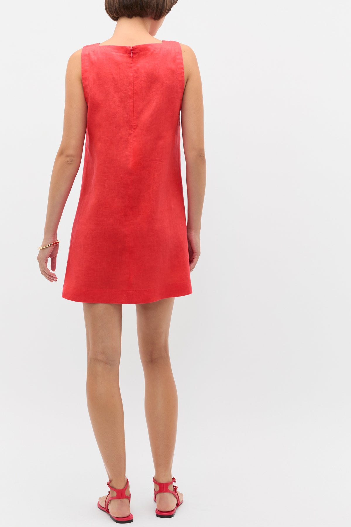 Linen Square Neck Mini Dress