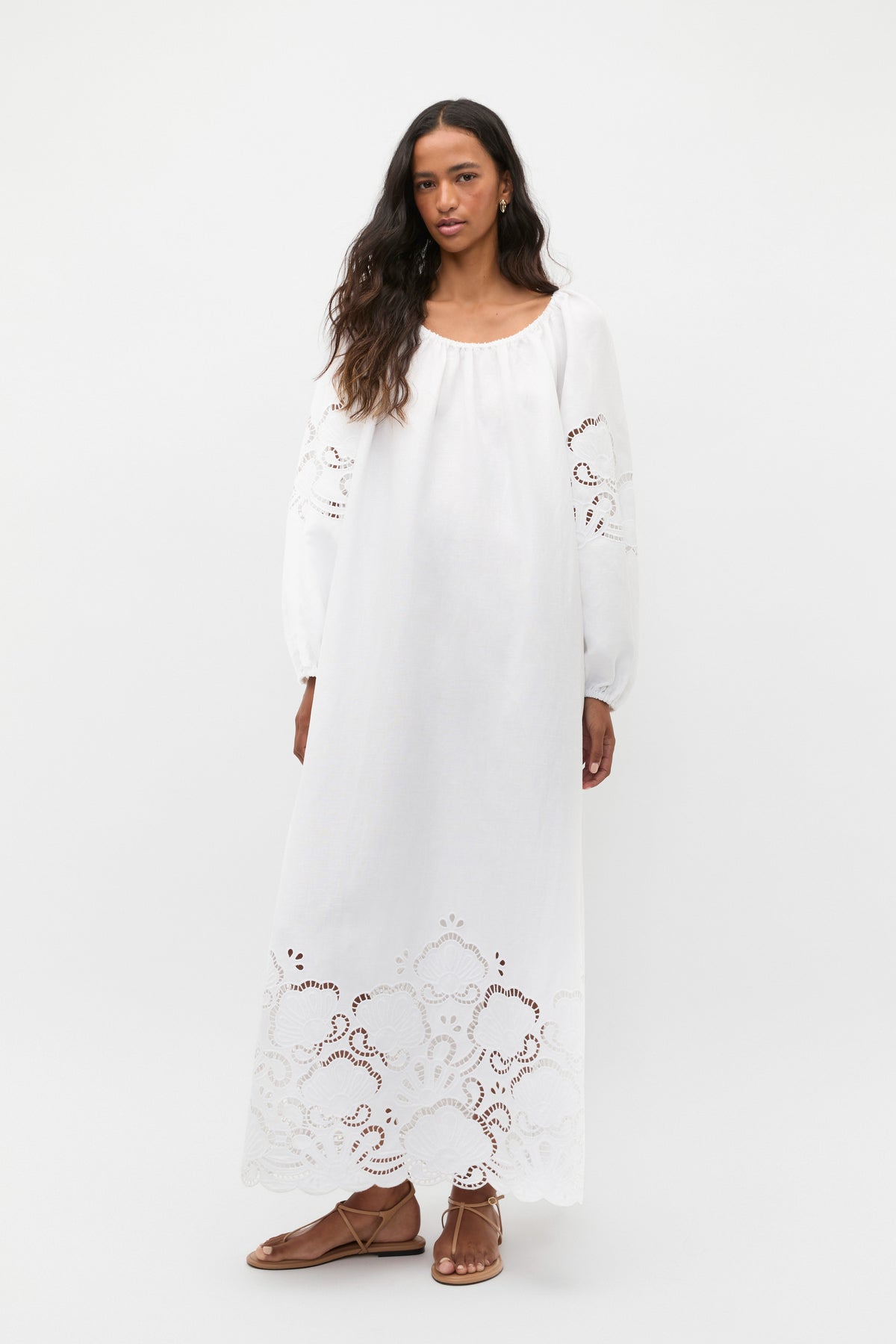 Cutwork Woven Maxi Dress
