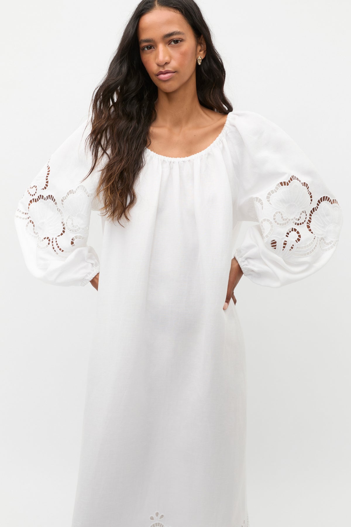 Cutwork Woven Maxi Dress