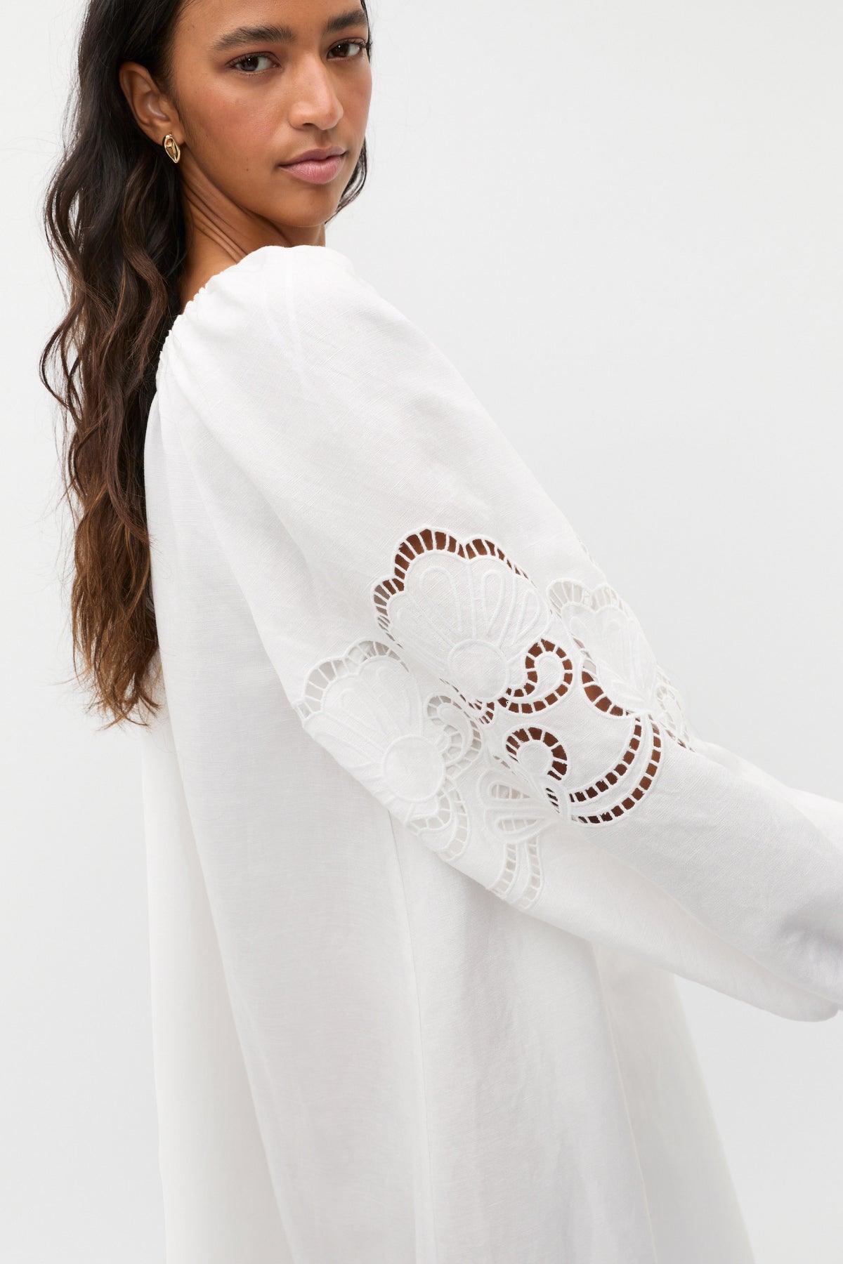 Cutwork Woven Maxi Dress