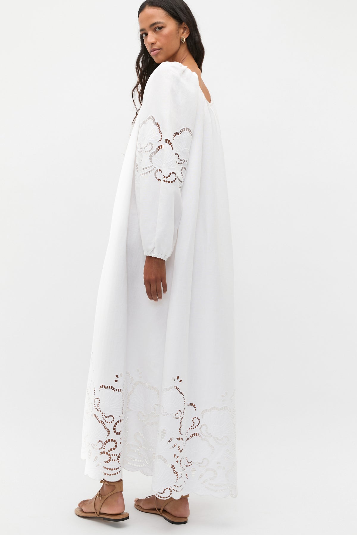 Cutwork Woven Maxi Dress