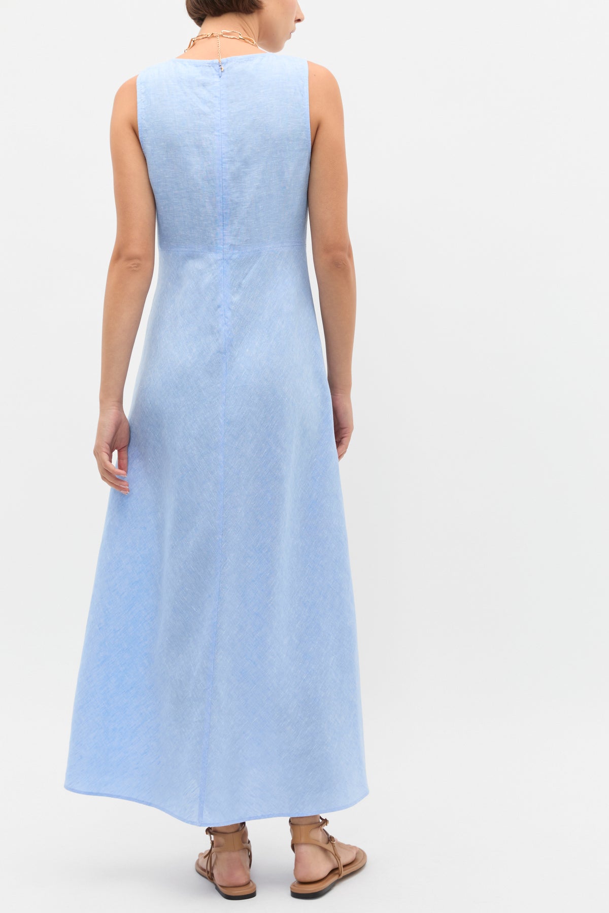 Linen Sleeveless Midi Dress