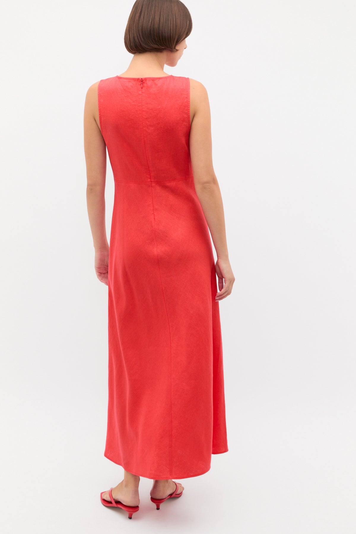 Linen Sleeveless Midi Dress