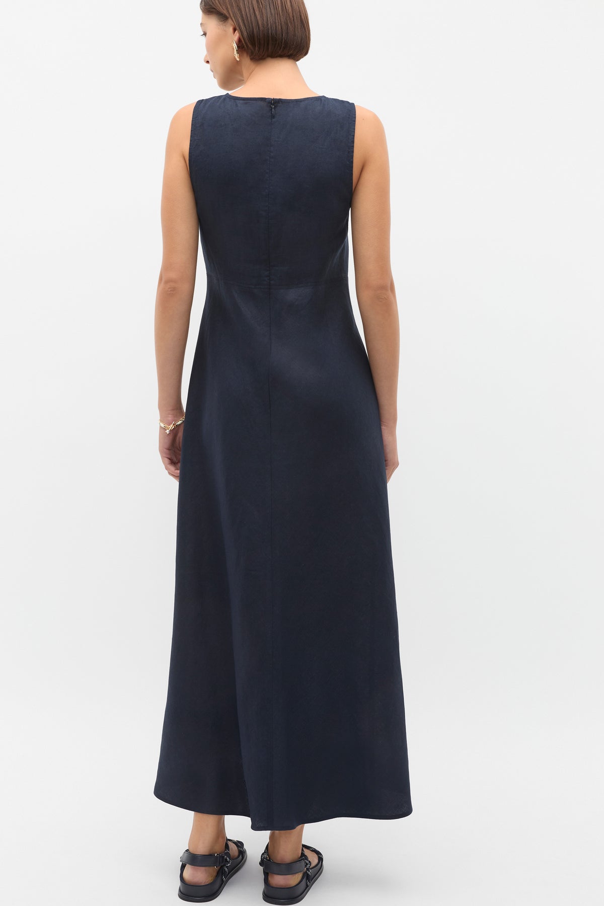 Linen Sleeveless Midi Dress