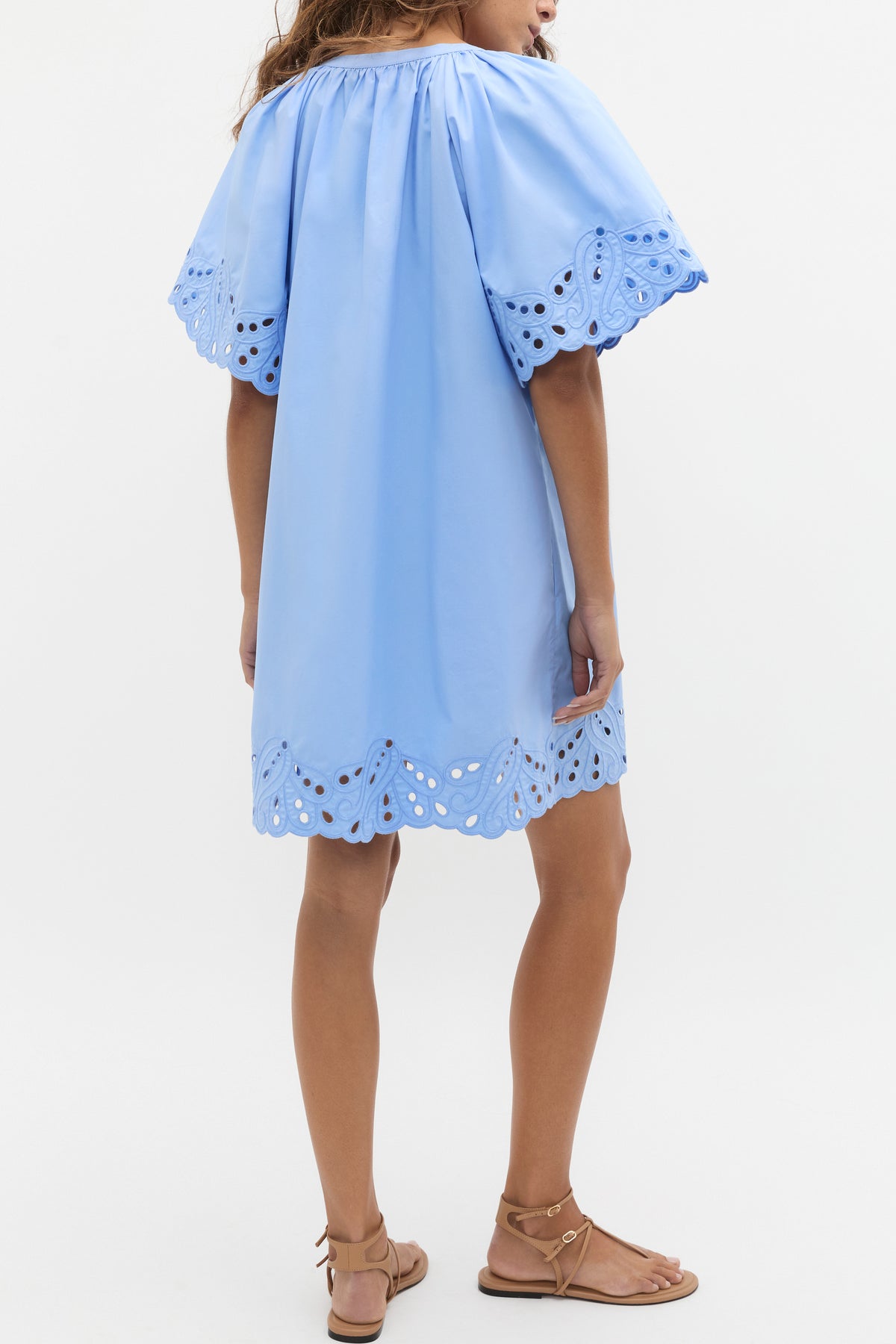 Poplin Broderie Mini Dress