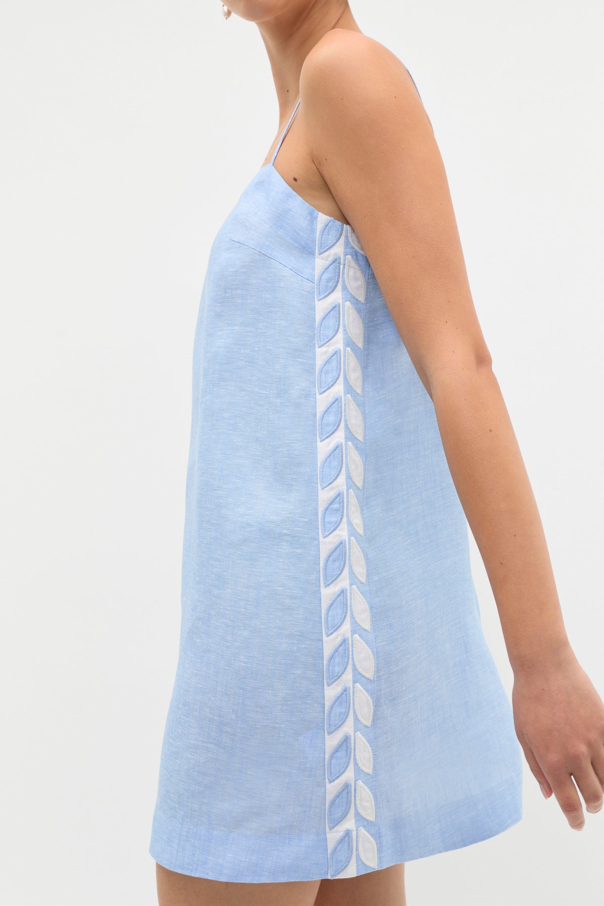 Motif Trim Mini Dress