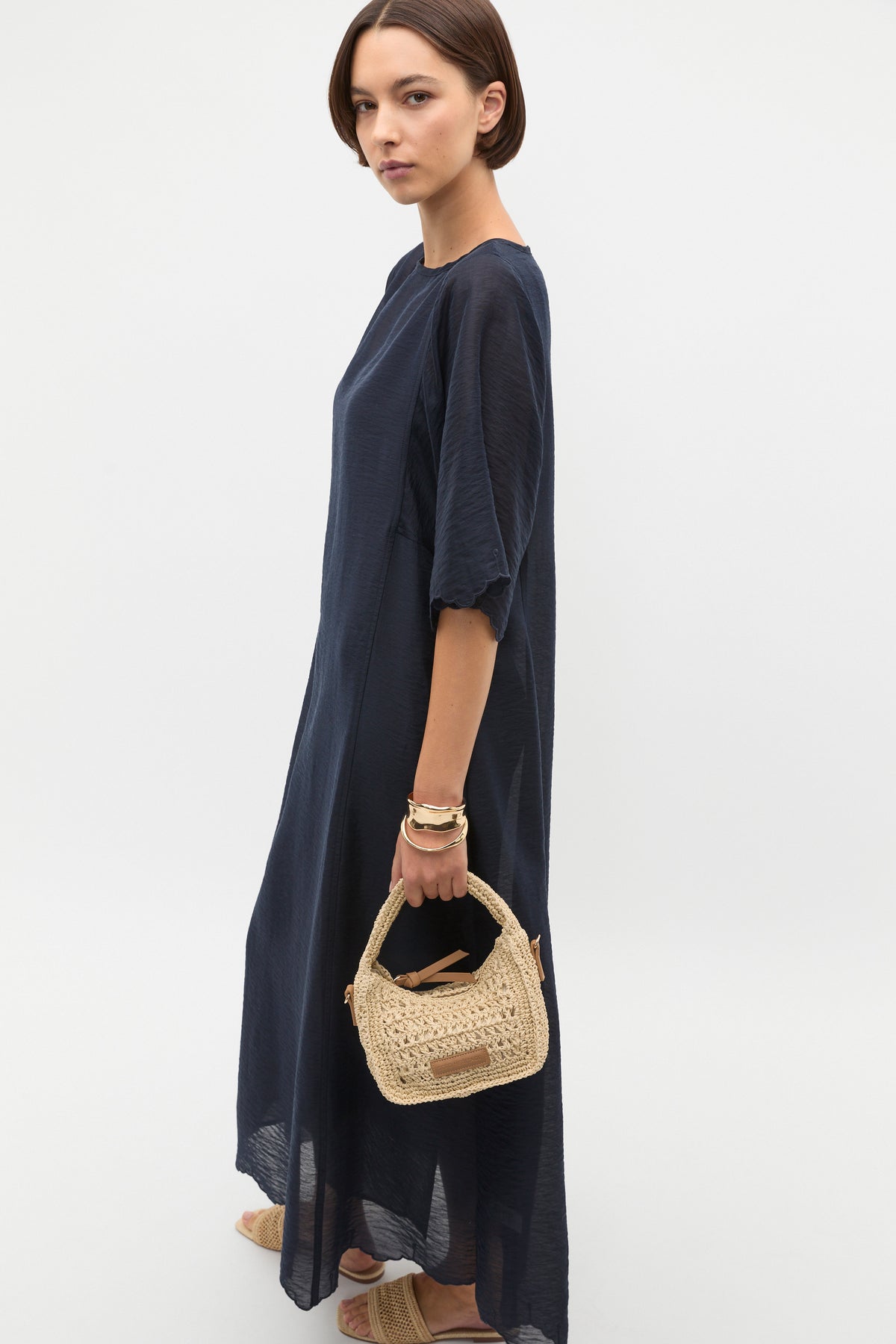 Lyocell Blend Kaftan Maxi Dress