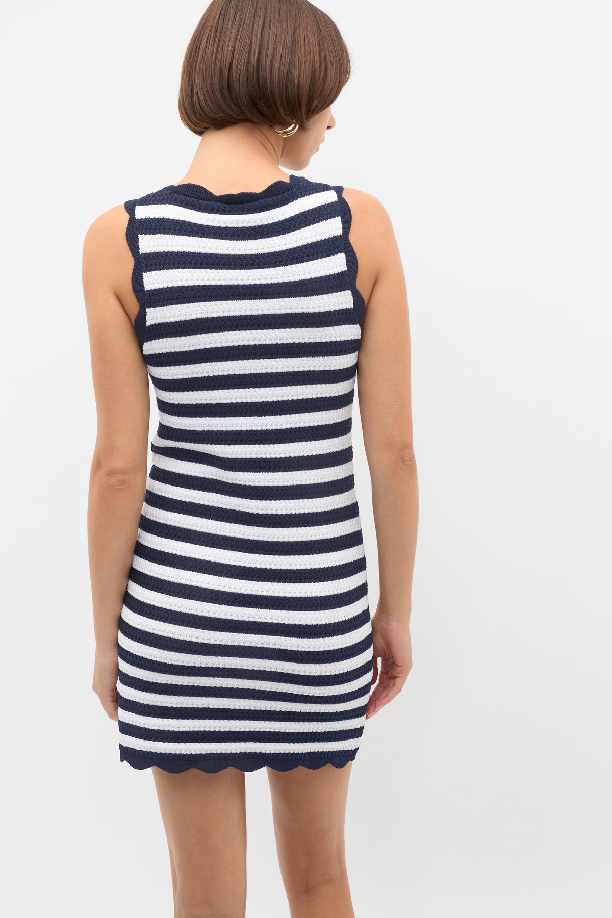 Scallop Stripe Knit Dress