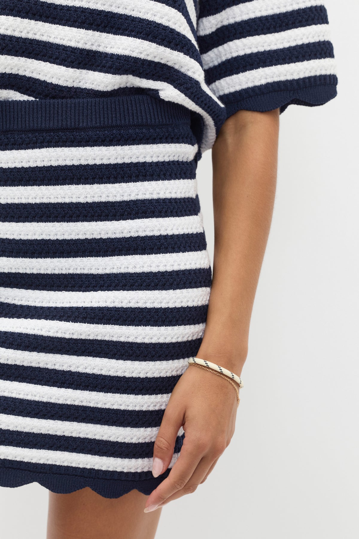 Scallop Stripe Knit Skirt