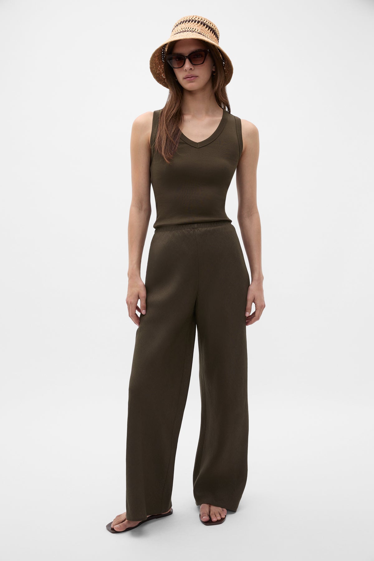 Core Linen Easy Wide Leg Pant