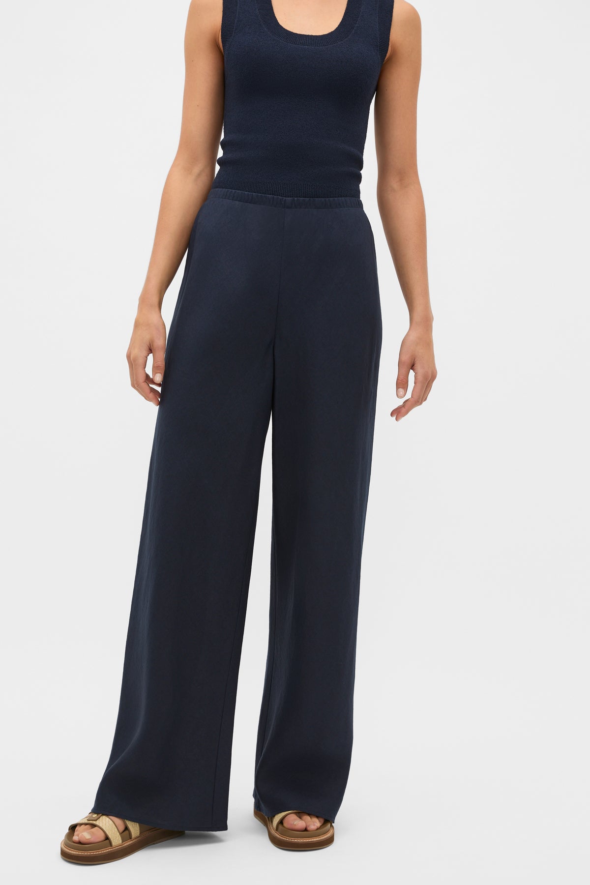 Core Linen Easy Wide Leg Pant