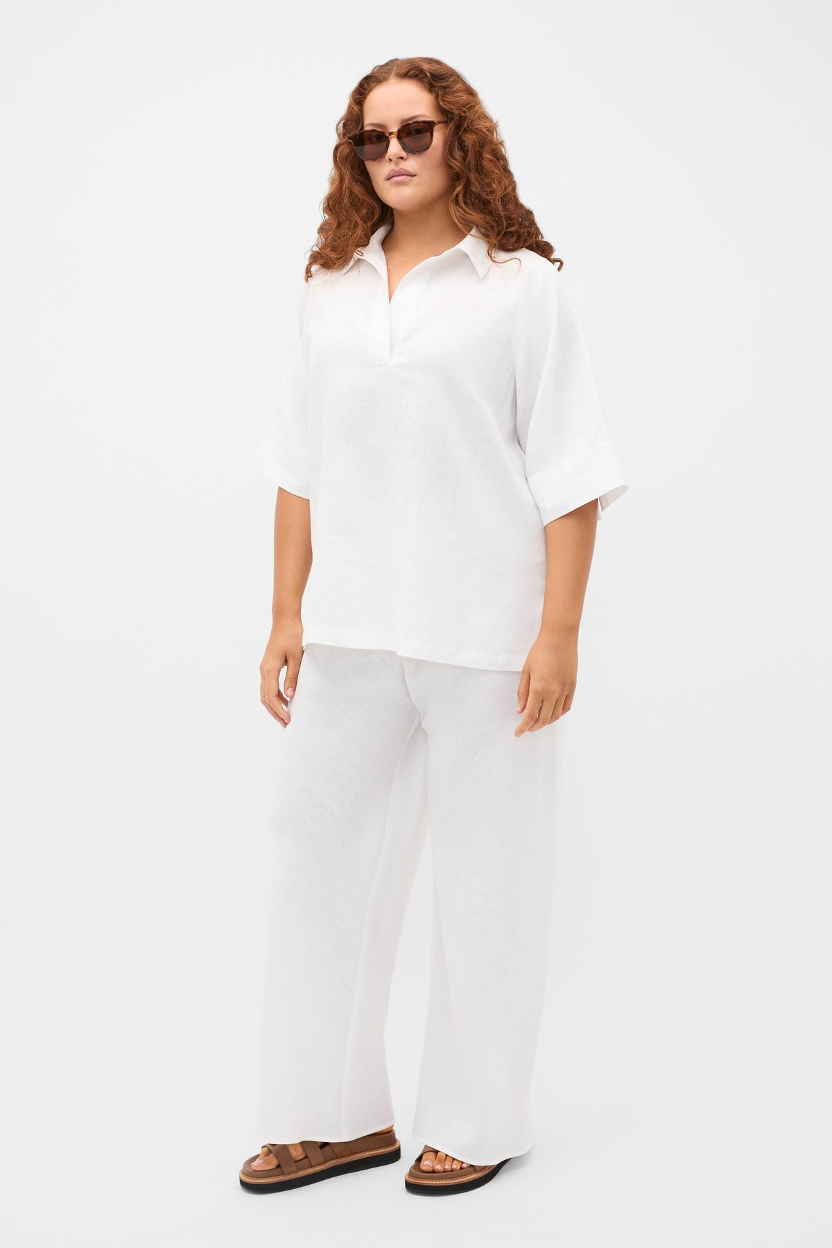 Core Linen Easy Wide Leg Pant