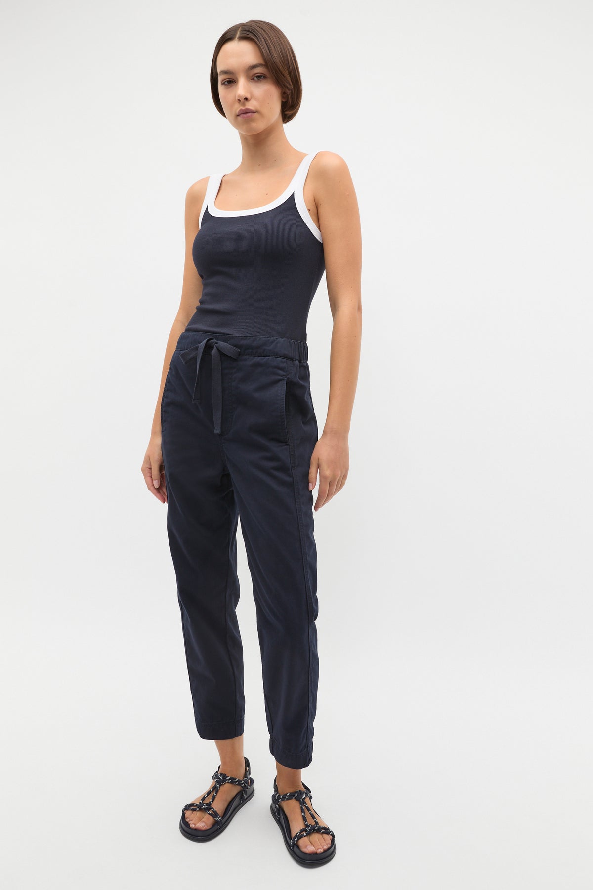 Casual Cotton Tapered Leg Pant