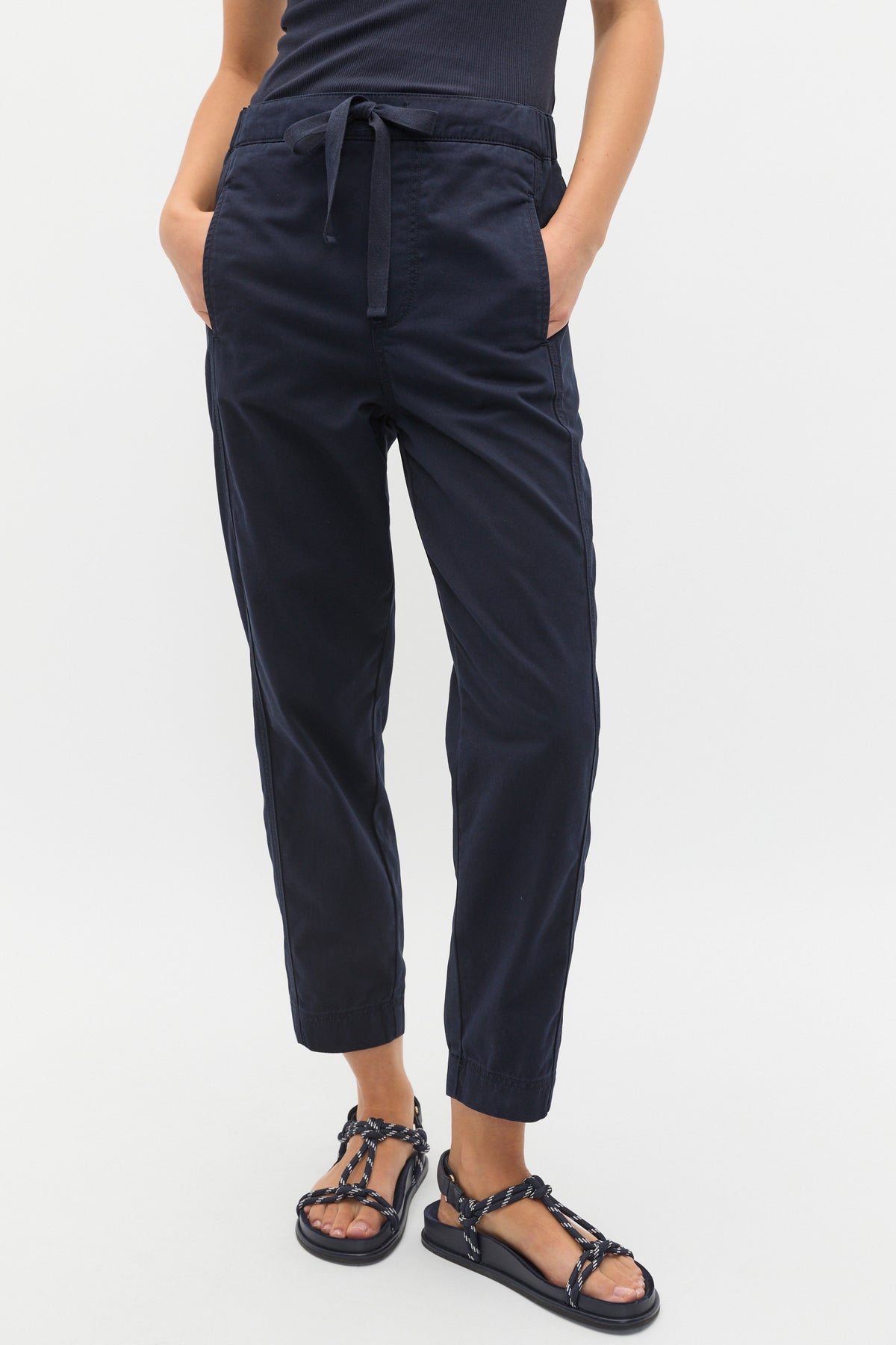 Casual Cotton Tapered Leg Pant