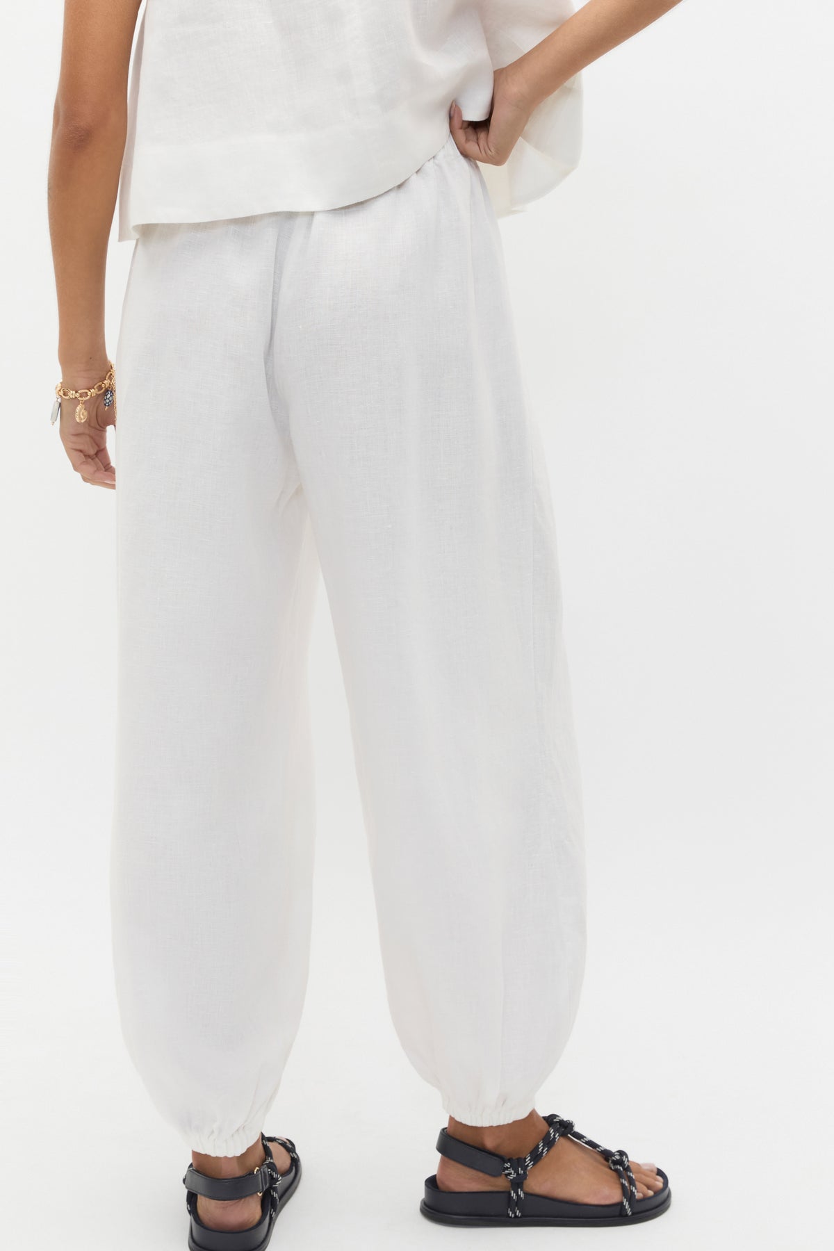 Linen Pleat Front Harem