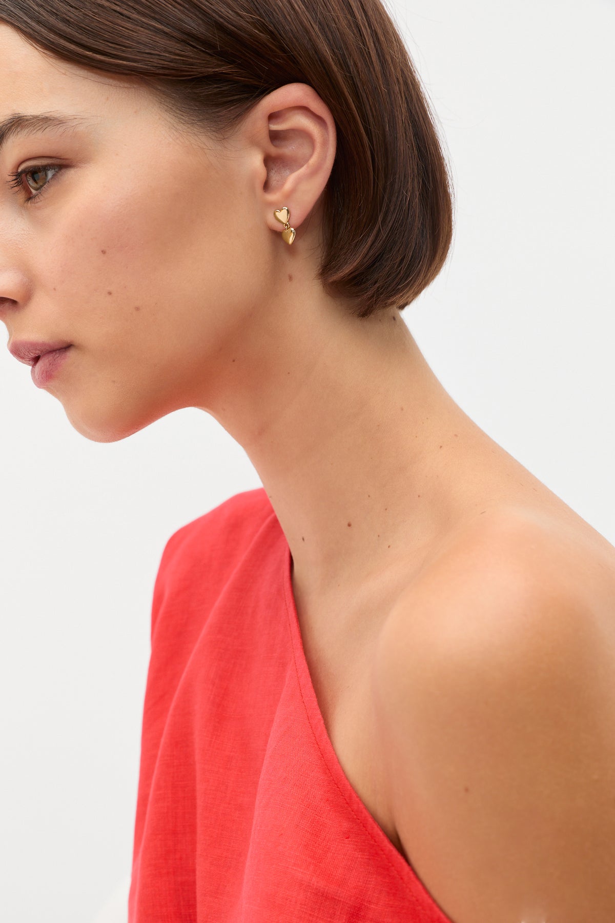 Double Heart Drop Earring
