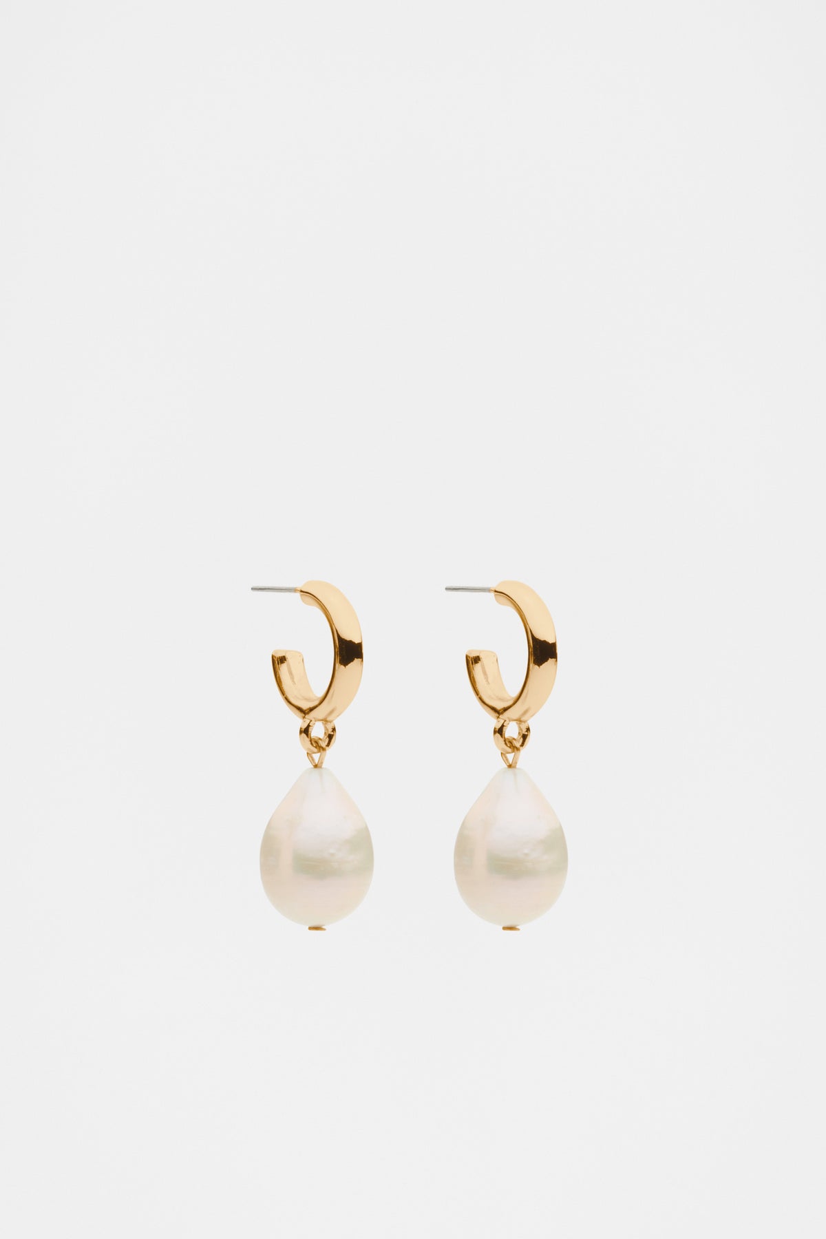 Pearl Drop Hoop Earring