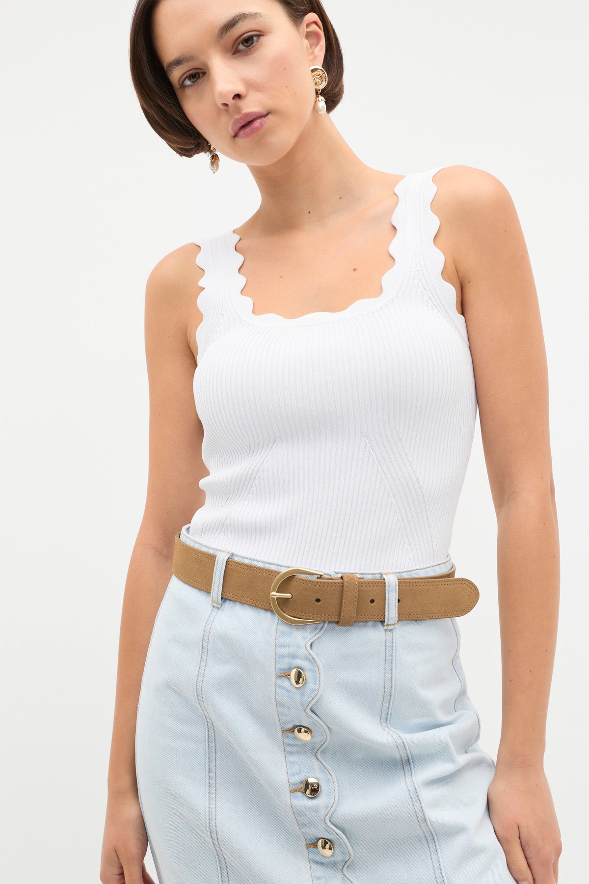 Jessie Topstitch Waist Belt