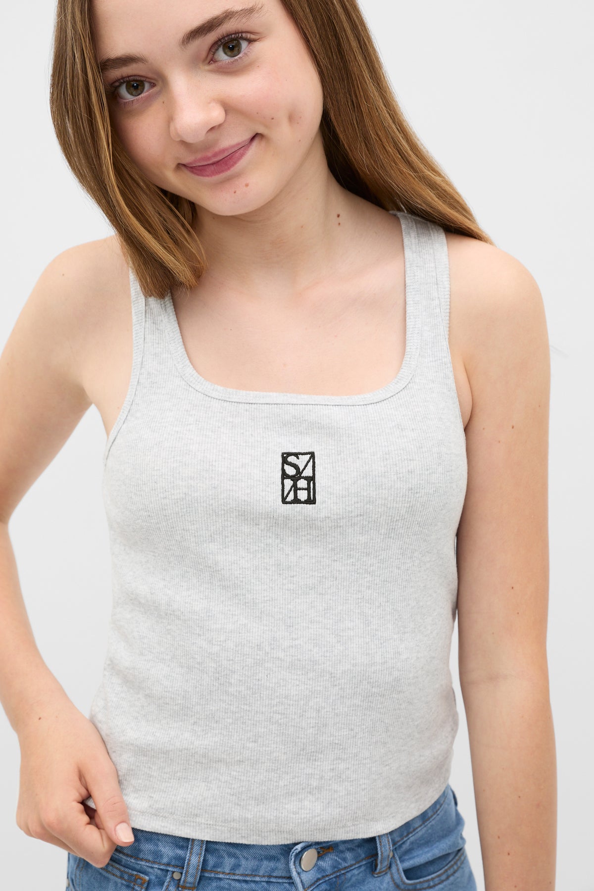 Square Neck Logo Tank