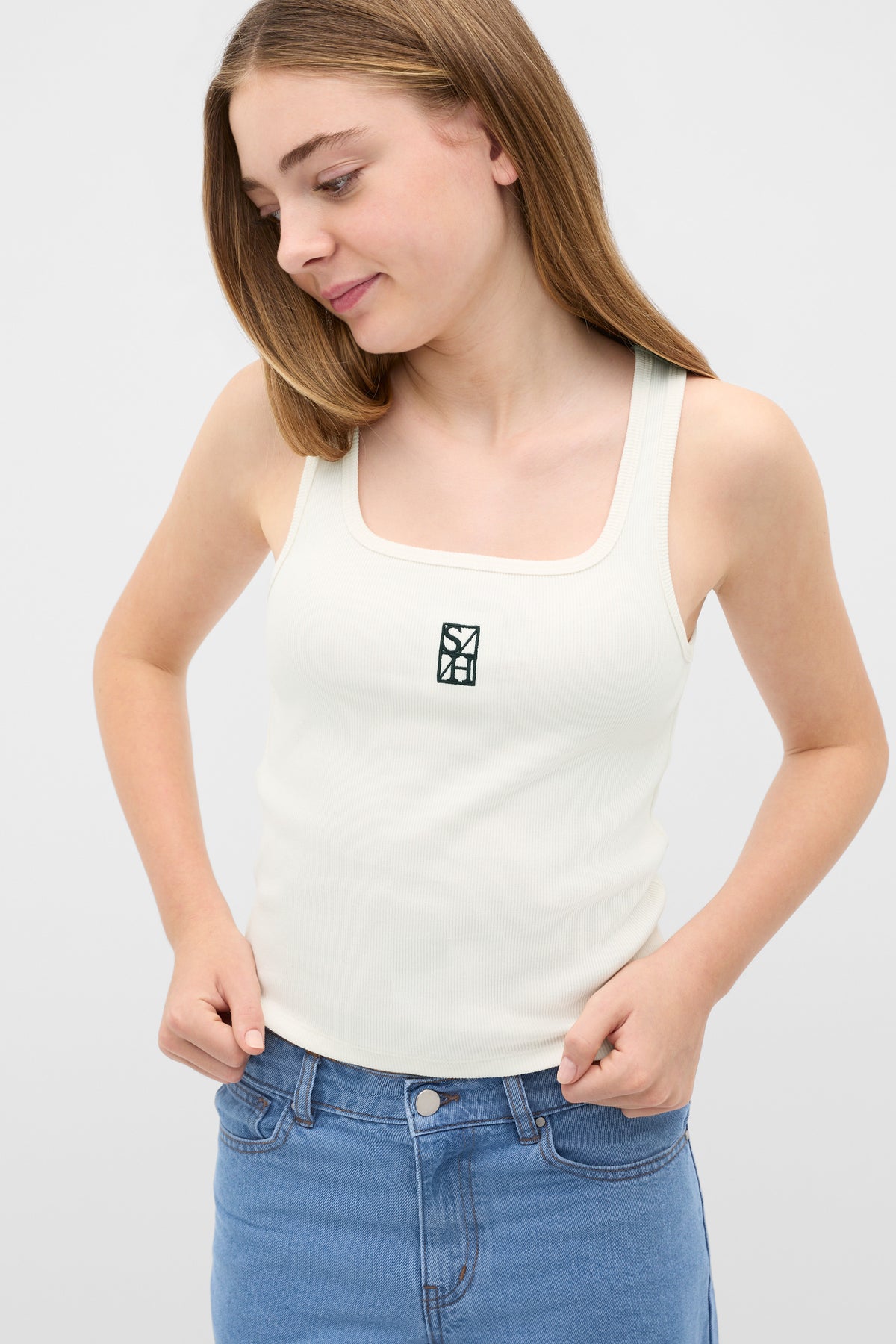 Square Neck Logo Tank