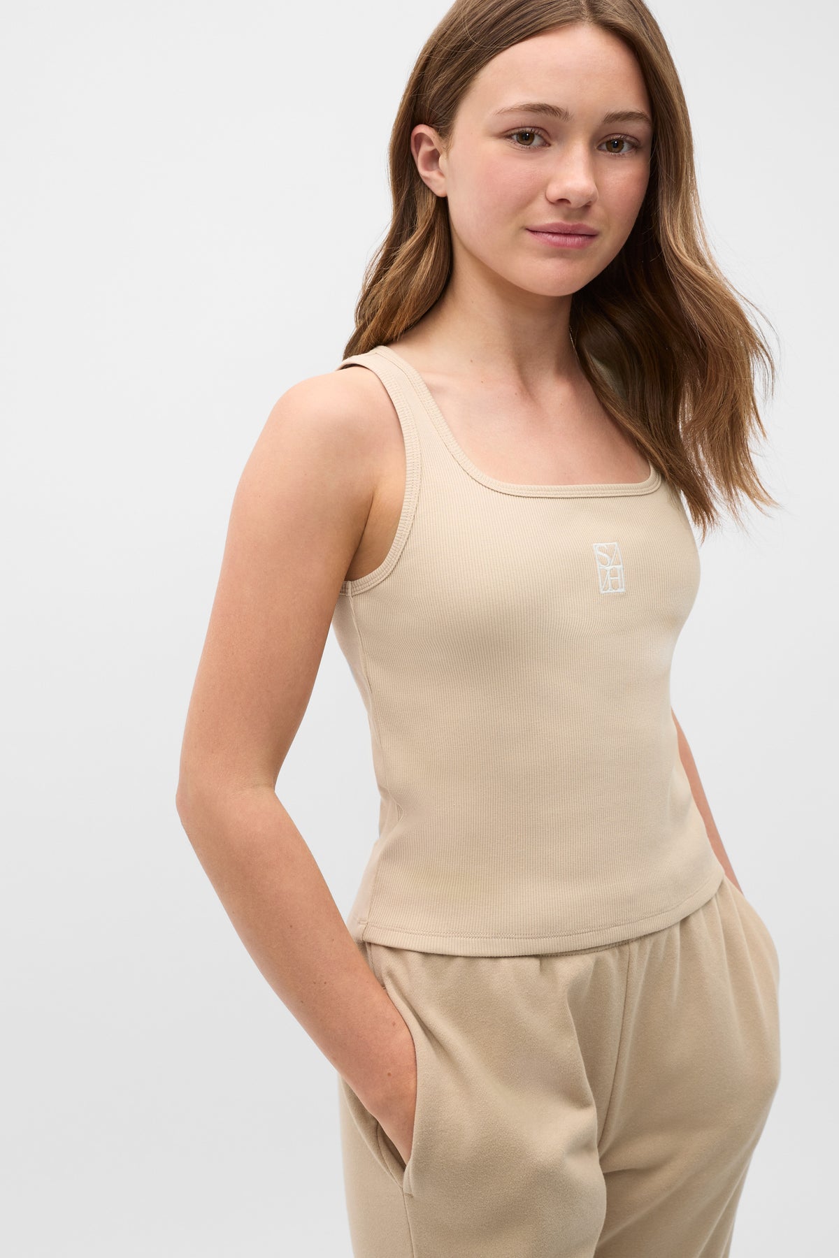 Square Neck Logo Tank