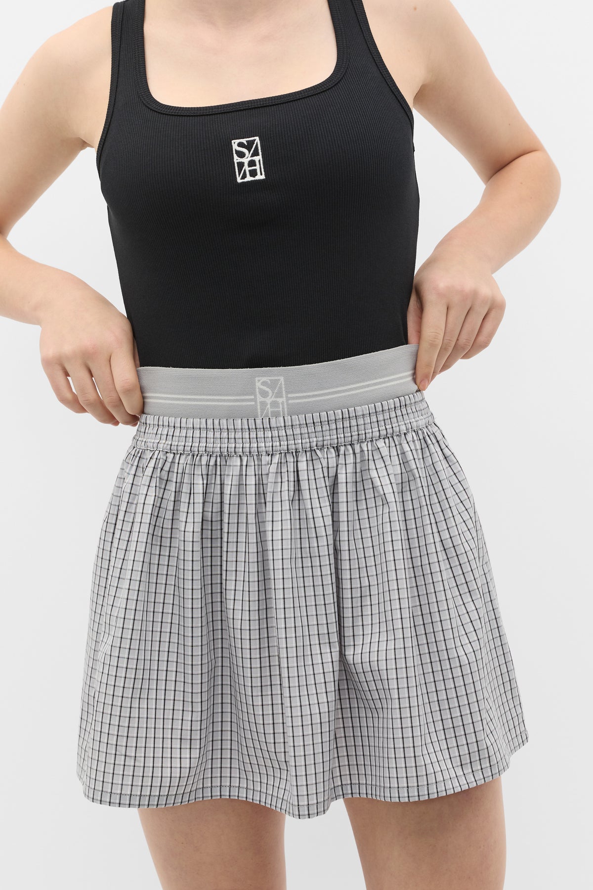 Elasticated Check Skirt