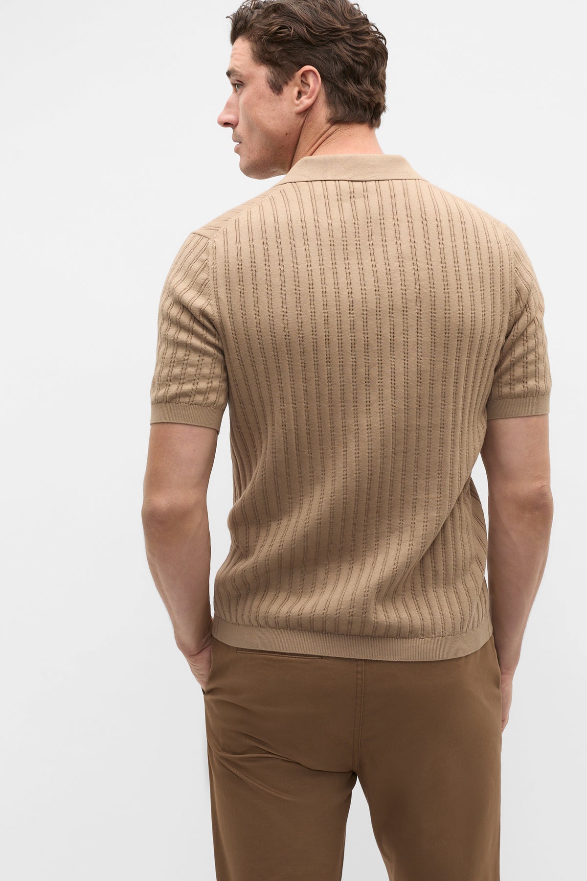Stripe Cotton Knit Polo
