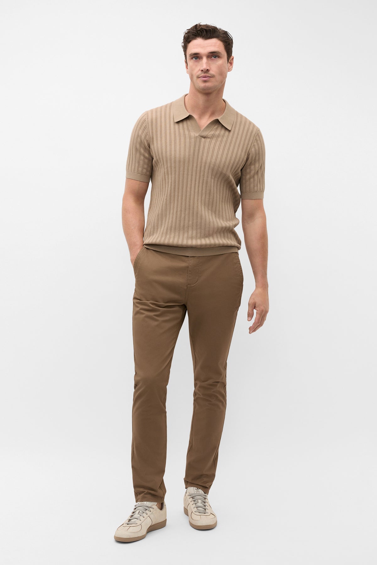 Stripe Cotton Knit Polo