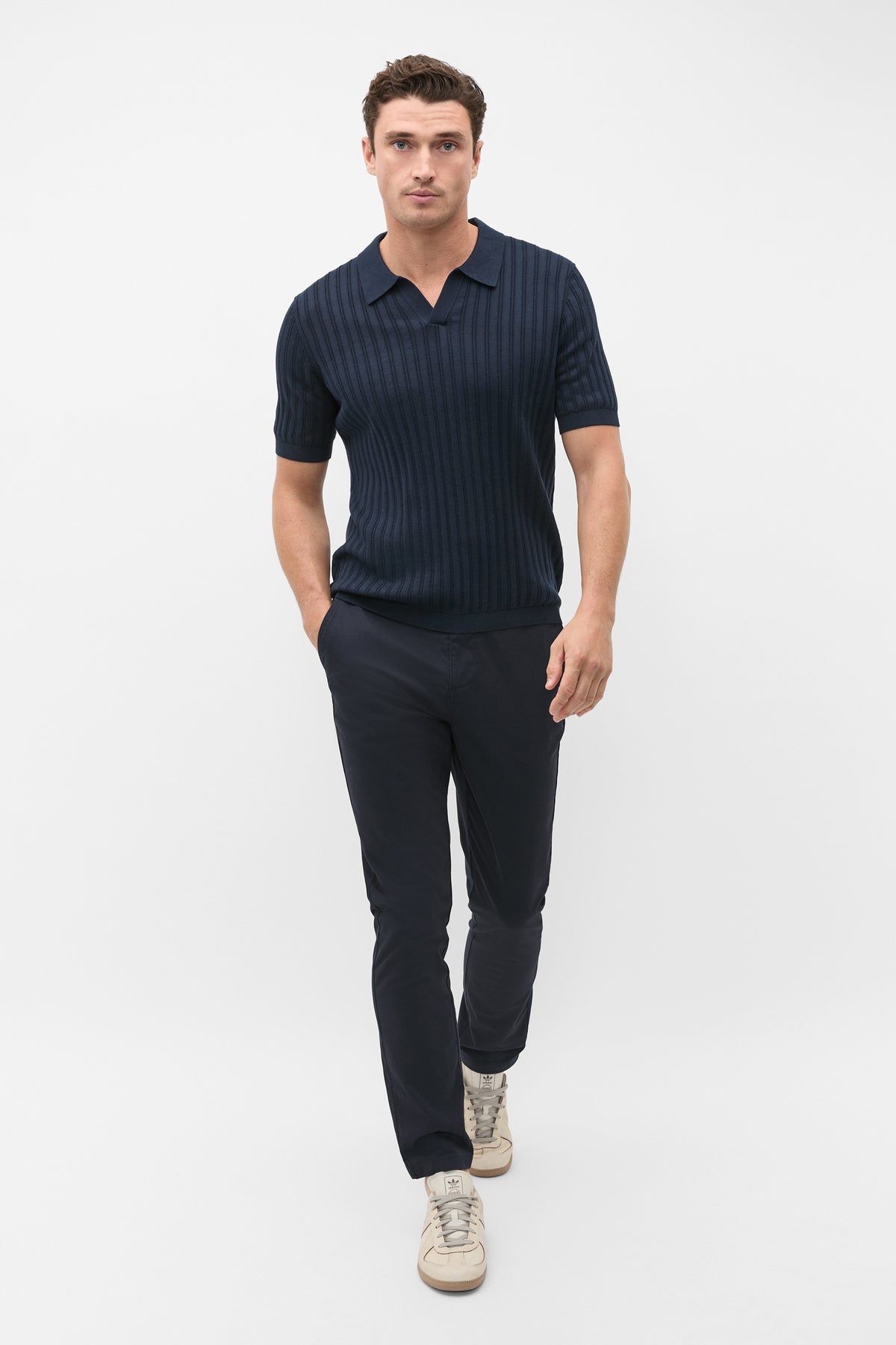 Stripe Cotton Knit Polo