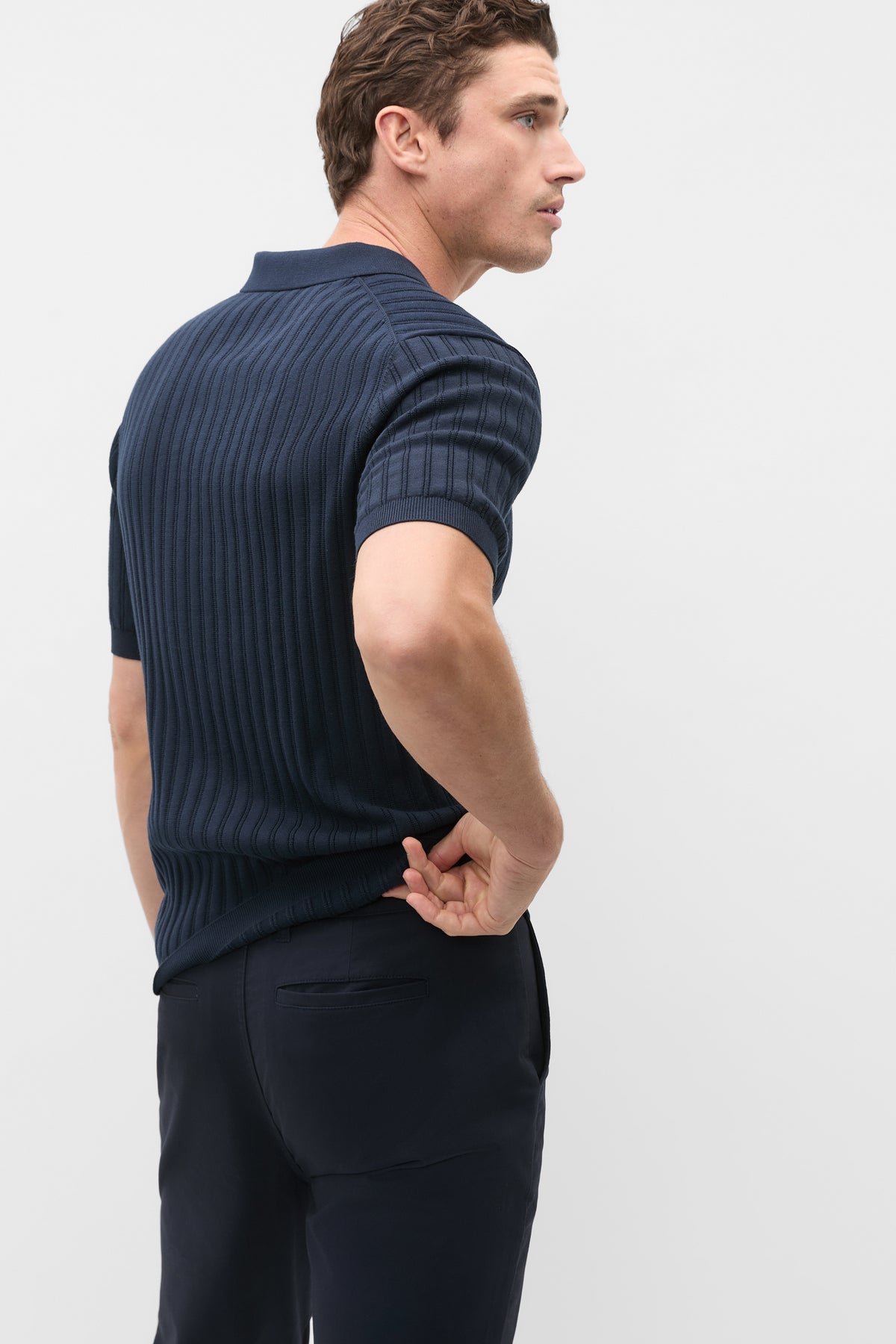 Stripe Cotton Knit Polo