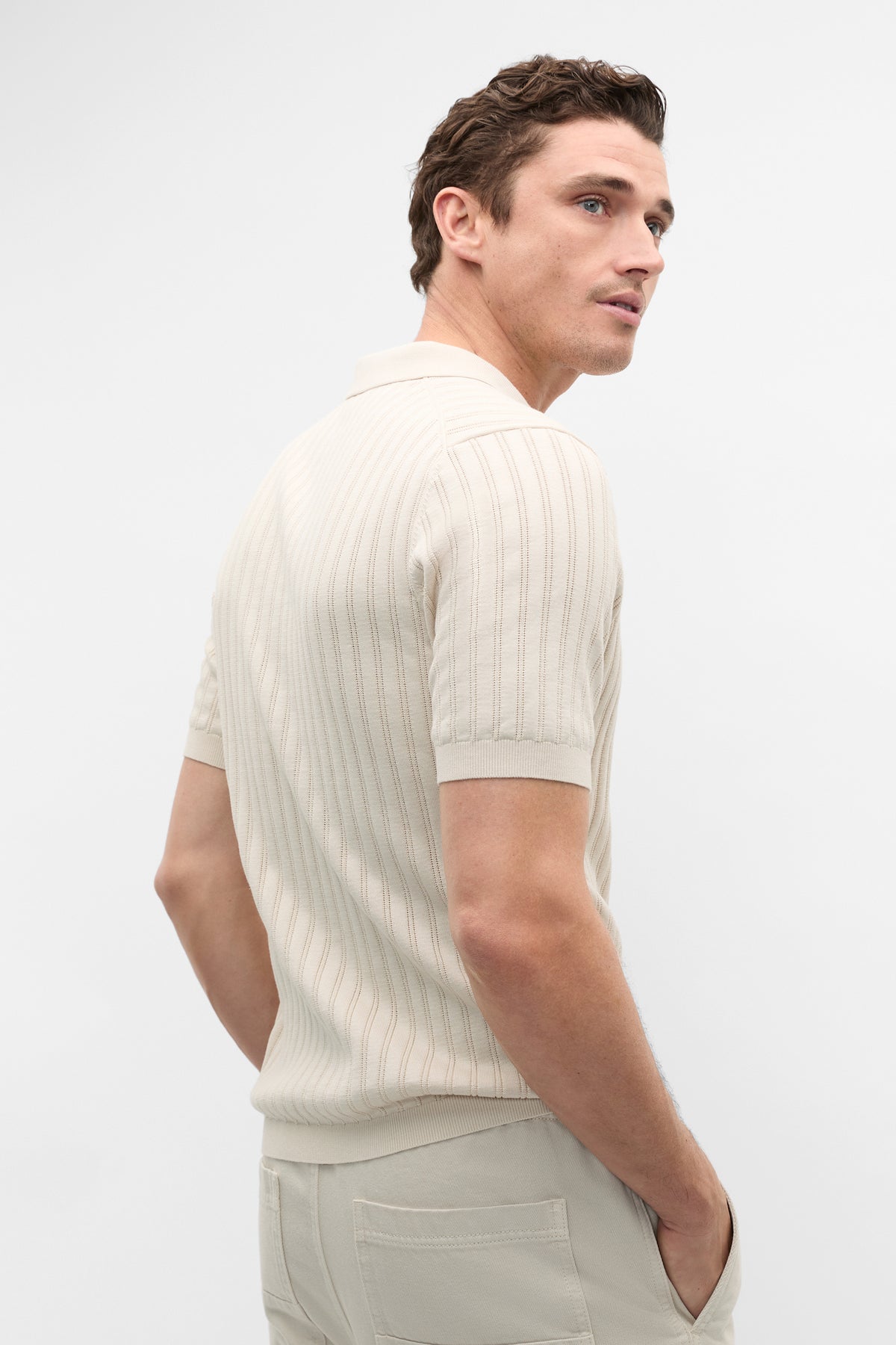 Stripe Cotton Knit Polo