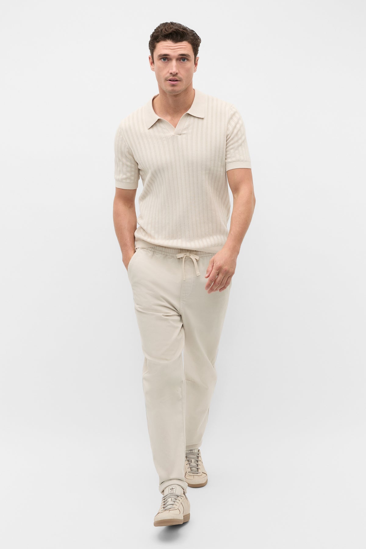 Stripe Cotton Knit Polo