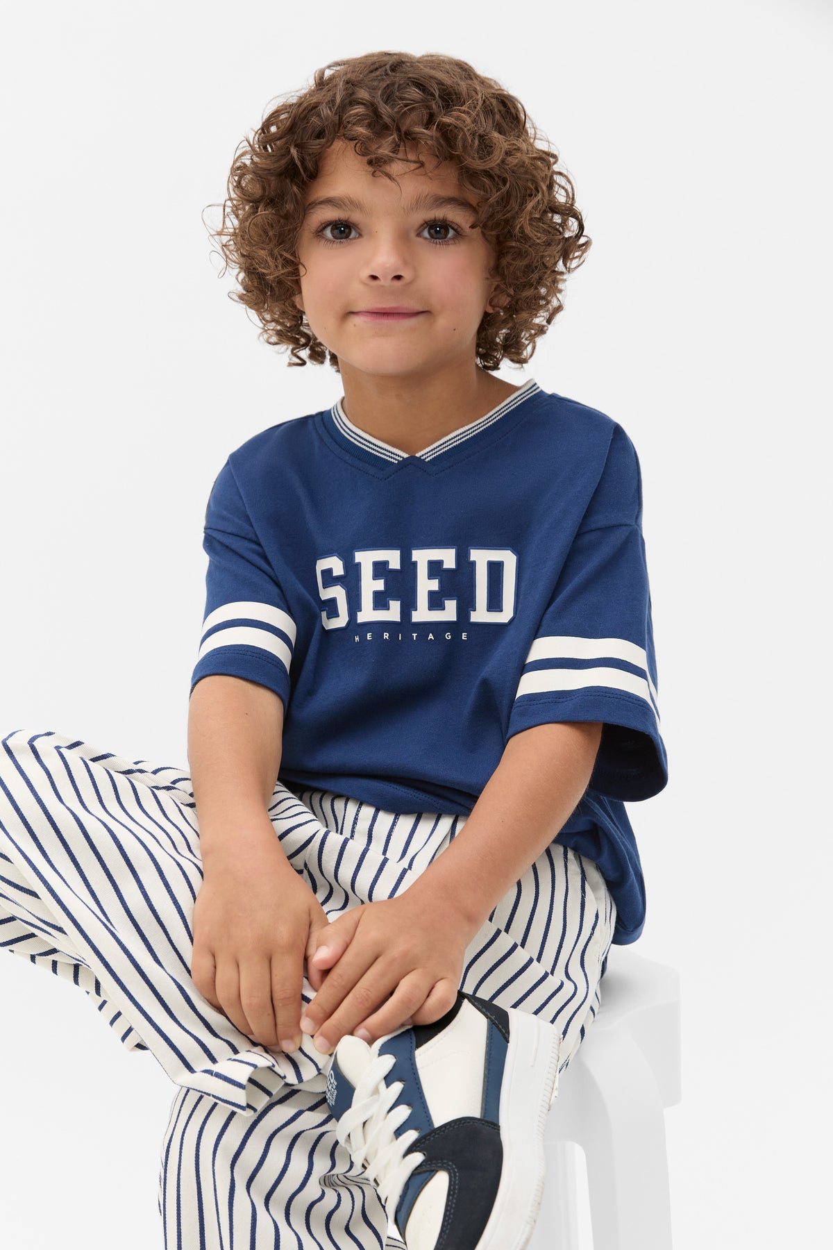Sports Stripe Logo Tee
